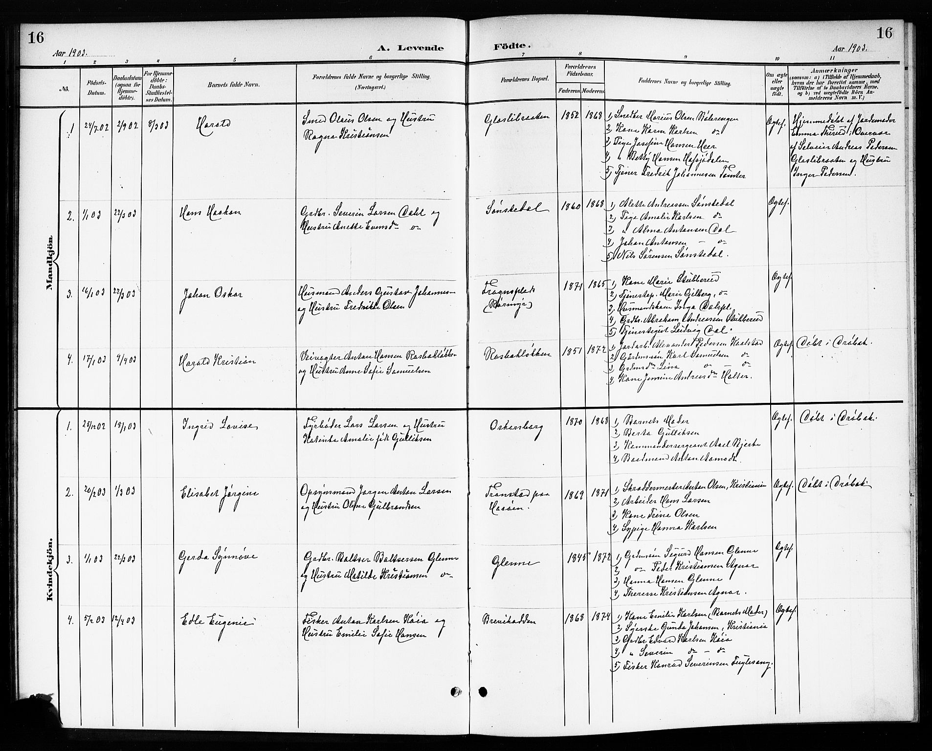 Drøbak prestekontor Kirkebøker, SAO/A-10142a/G/Gb/L0001: Parish register (copy) no. II 1, 1901-1919, p. 16