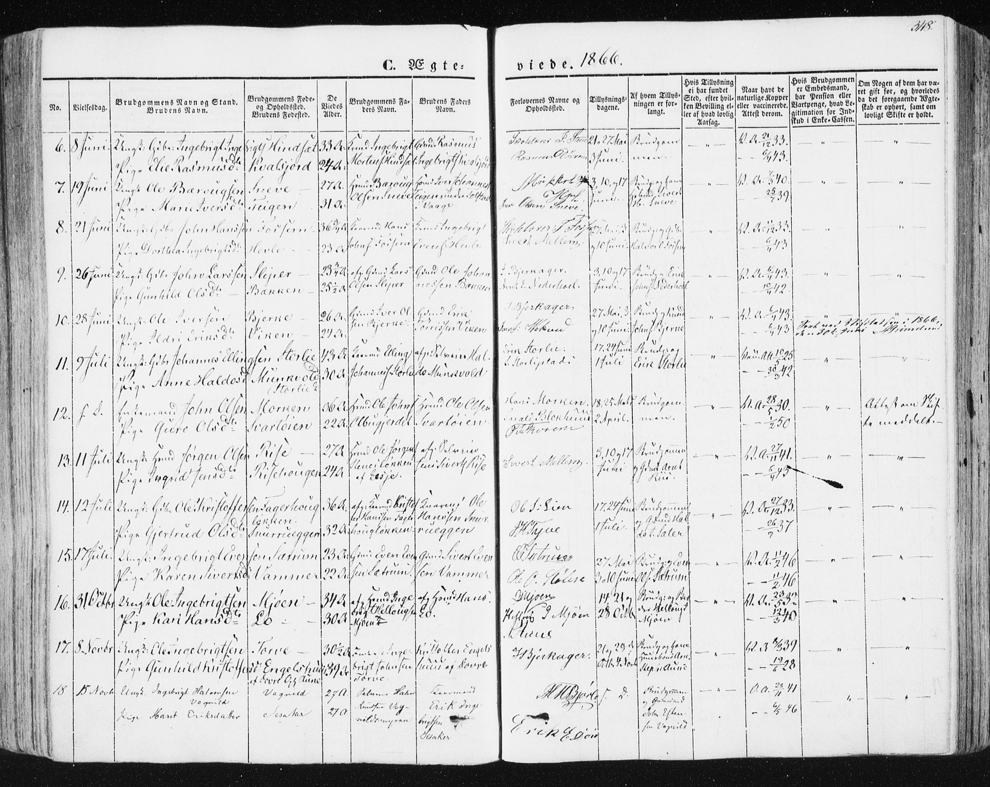 Ministerialprotokoller, klokkerbøker og fødselsregistre - Sør-Trøndelag, SAT/A-1456/678/L0899: Parish register (official) no. 678A08, 1848-1872, p. 348