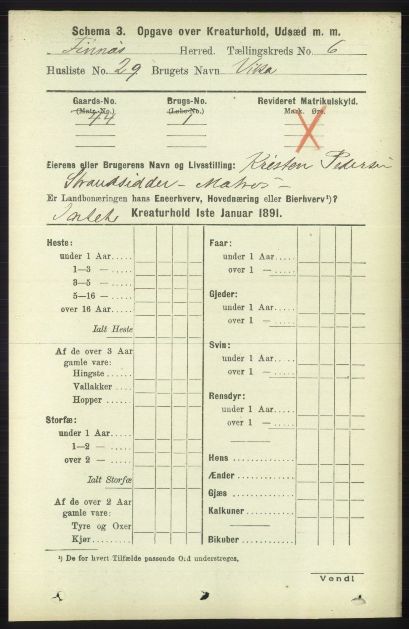 RA, 1891 census for 1218 Finnås, 1891, p. 6680