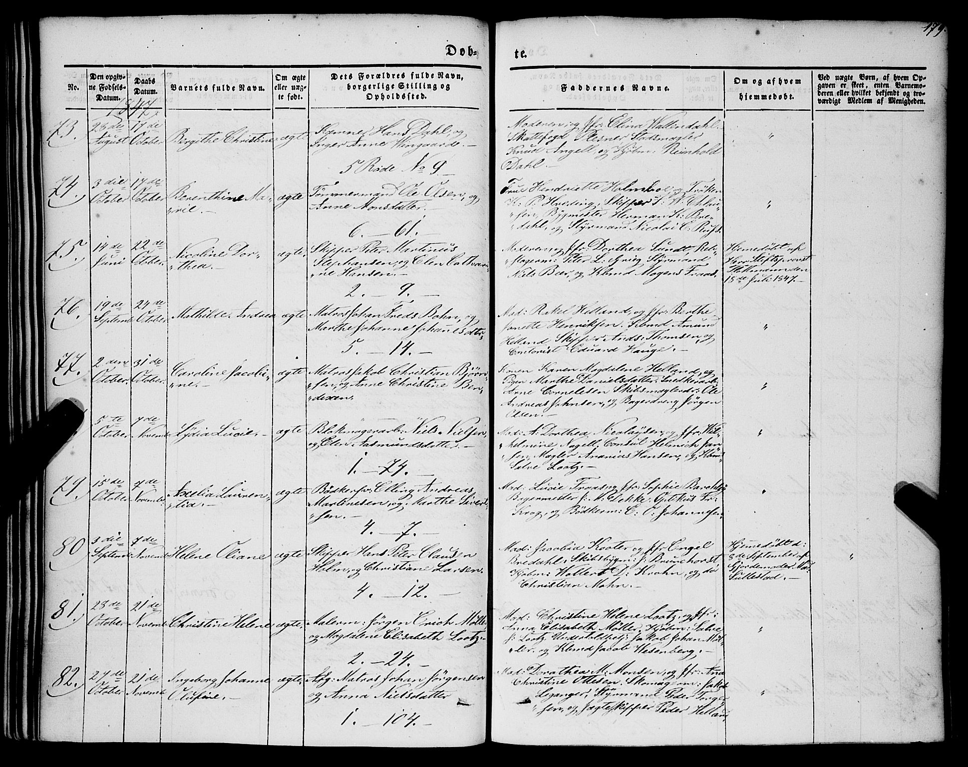 Nykirken Sokneprestembete, AV/SAB-A-77101/H/Haa/L0014: Parish register (official) no. B 1, 1844-1858, p. 179