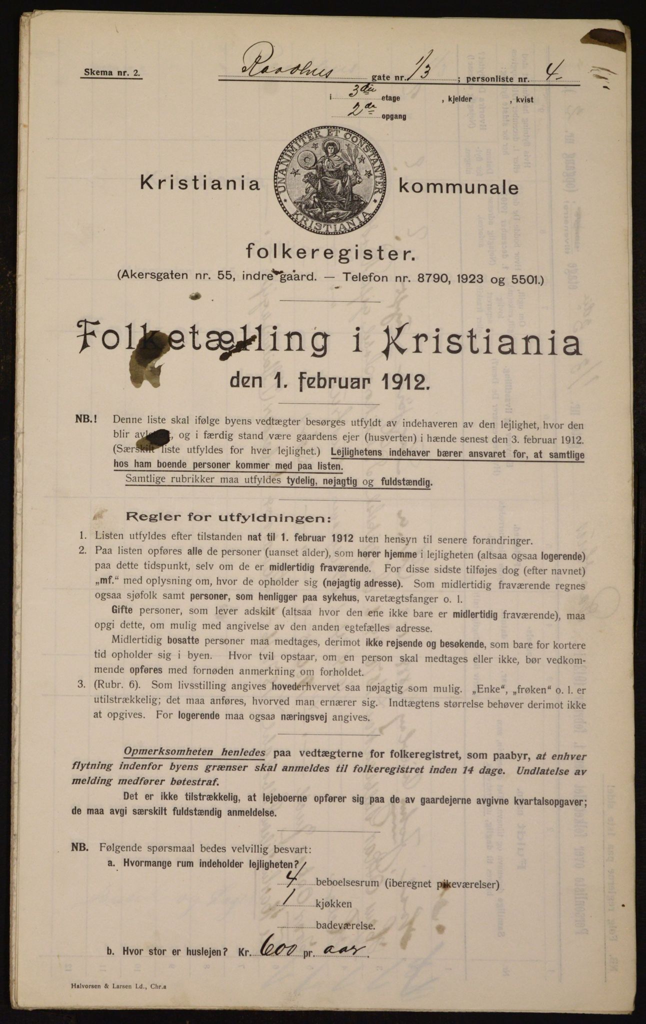 OBA, Municipal Census 1912 for Kristiania, 1912, p. 86335