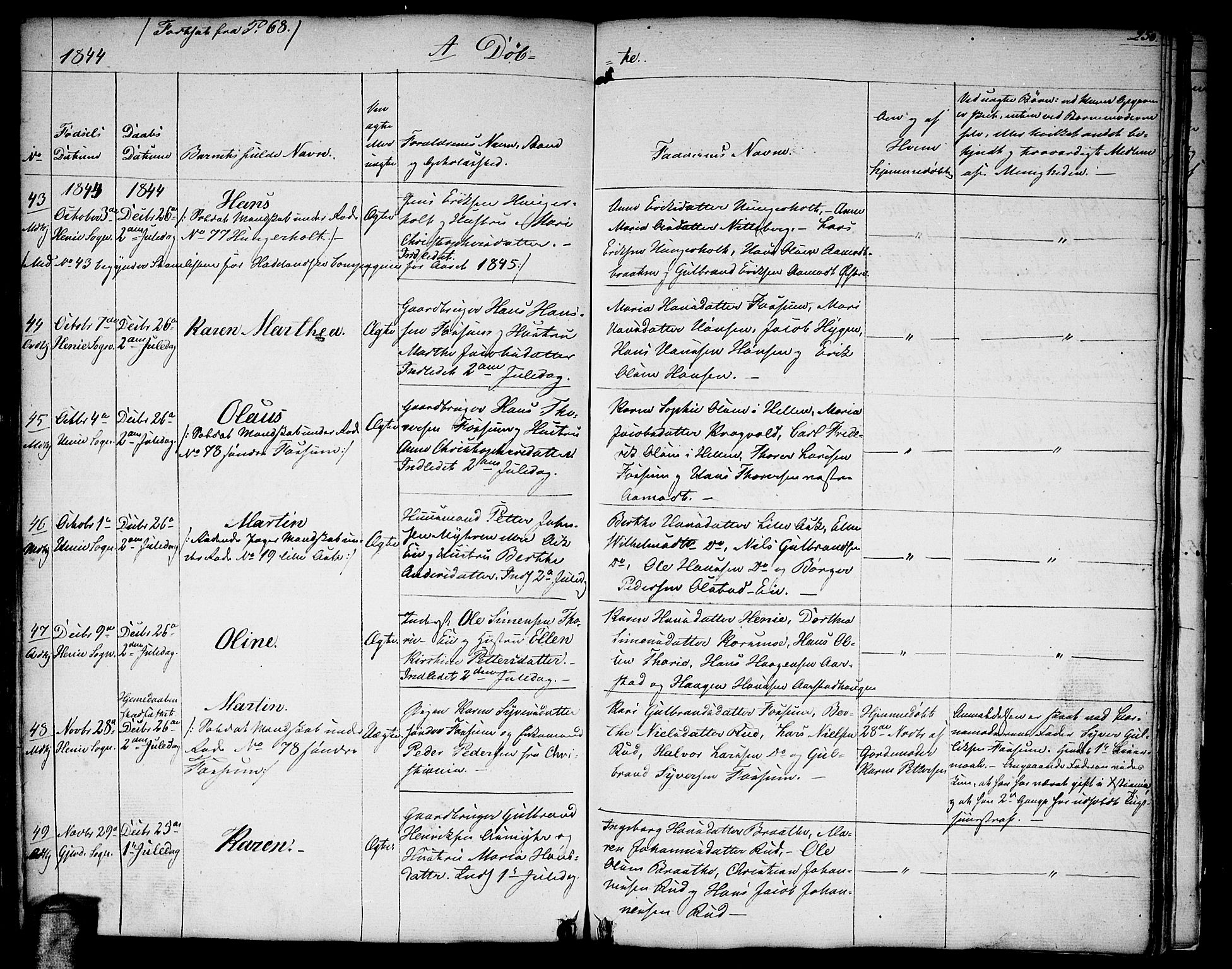 Gjerdrum prestekontor Kirkebøker, AV/SAO-A-10412b/G/Ga/L0002: Parish register (copy) no. I 2, 1836-1850, p. 250