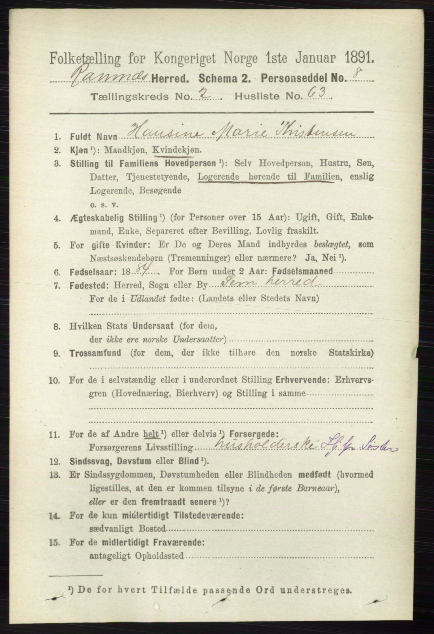 RA, 1891 census for 0718 Ramnes, 1891, p. 924