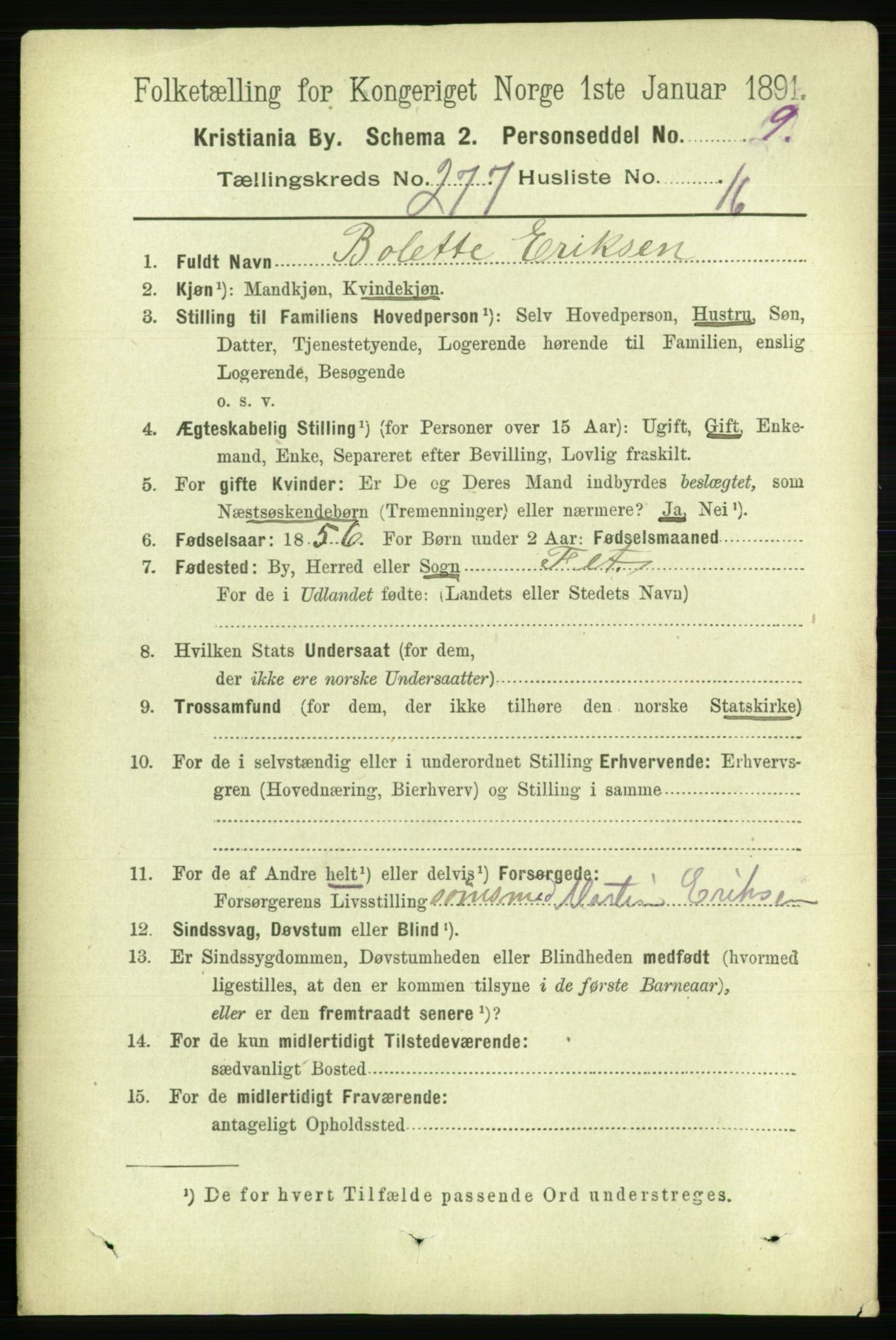 RA, 1891 census for 0301 Kristiania, 1891, p. 168390