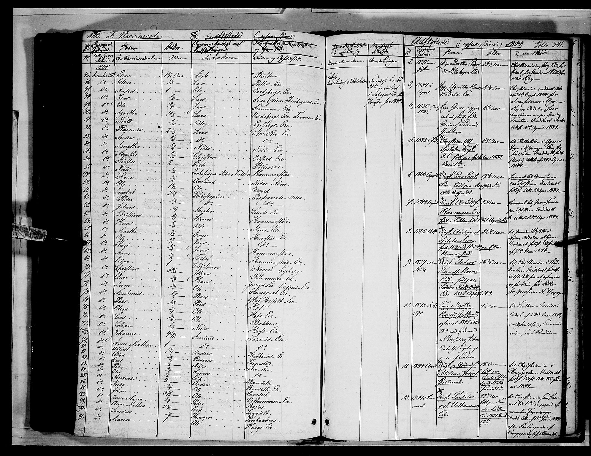 Stange prestekontor, SAH/PREST-002/K/L0010: Parish register (official) no. 10, 1835-1845, p. 341