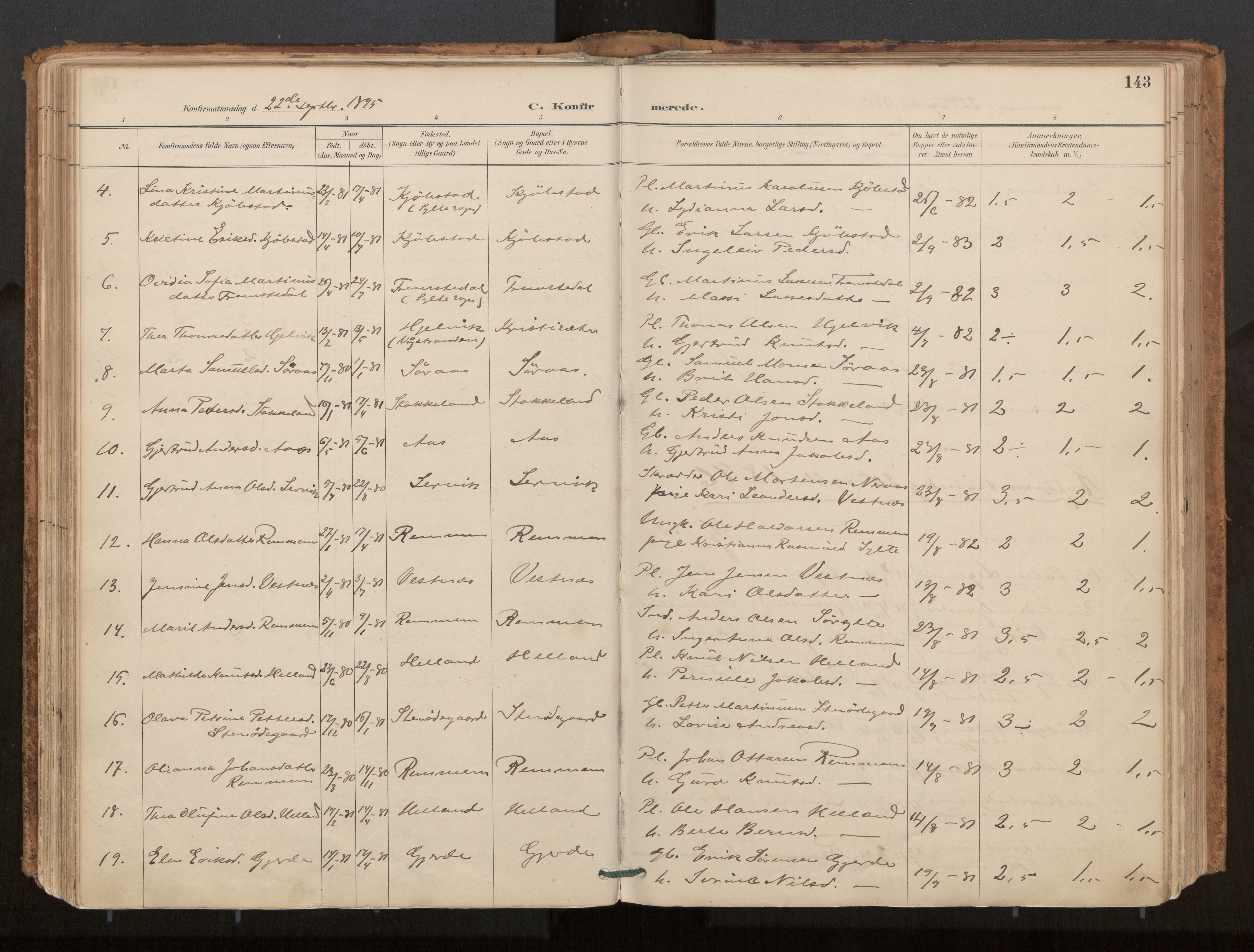 Ministerialprotokoller, klokkerbøker og fødselsregistre - Møre og Romsdal, AV/SAT-A-1454/539/L0531: Parish register (official) no. 539A04, 1887-1913, p. 143