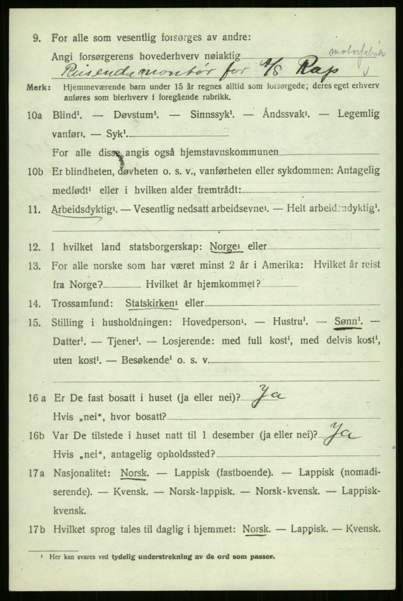 SATØ, 1920 census for Trondenes, 1920, p. 9974