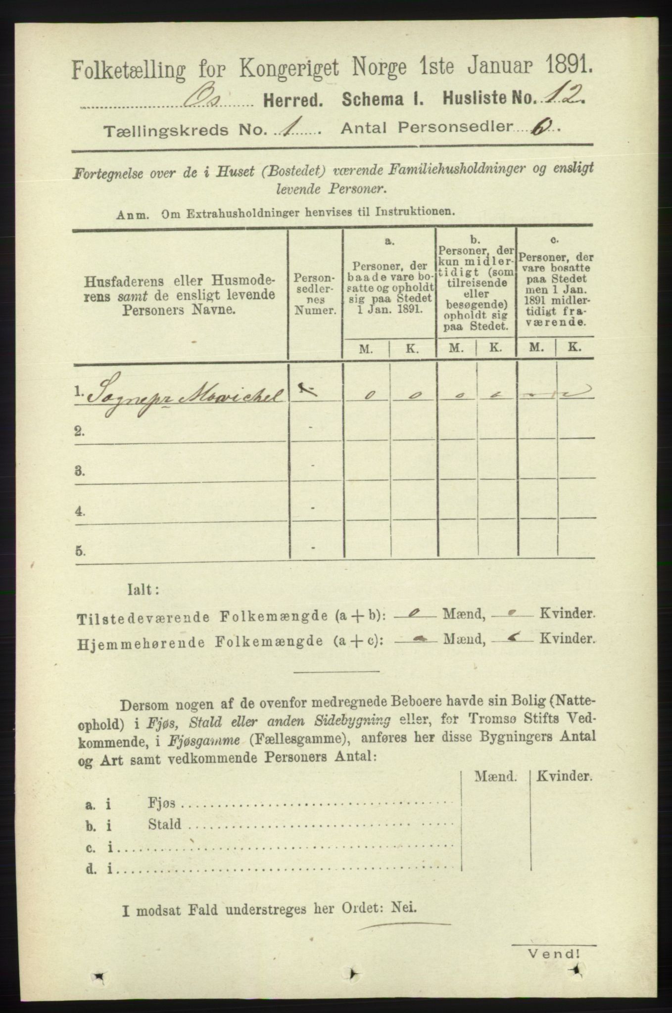 RA, 1891 census for 1243 Os, 1891, p. 47