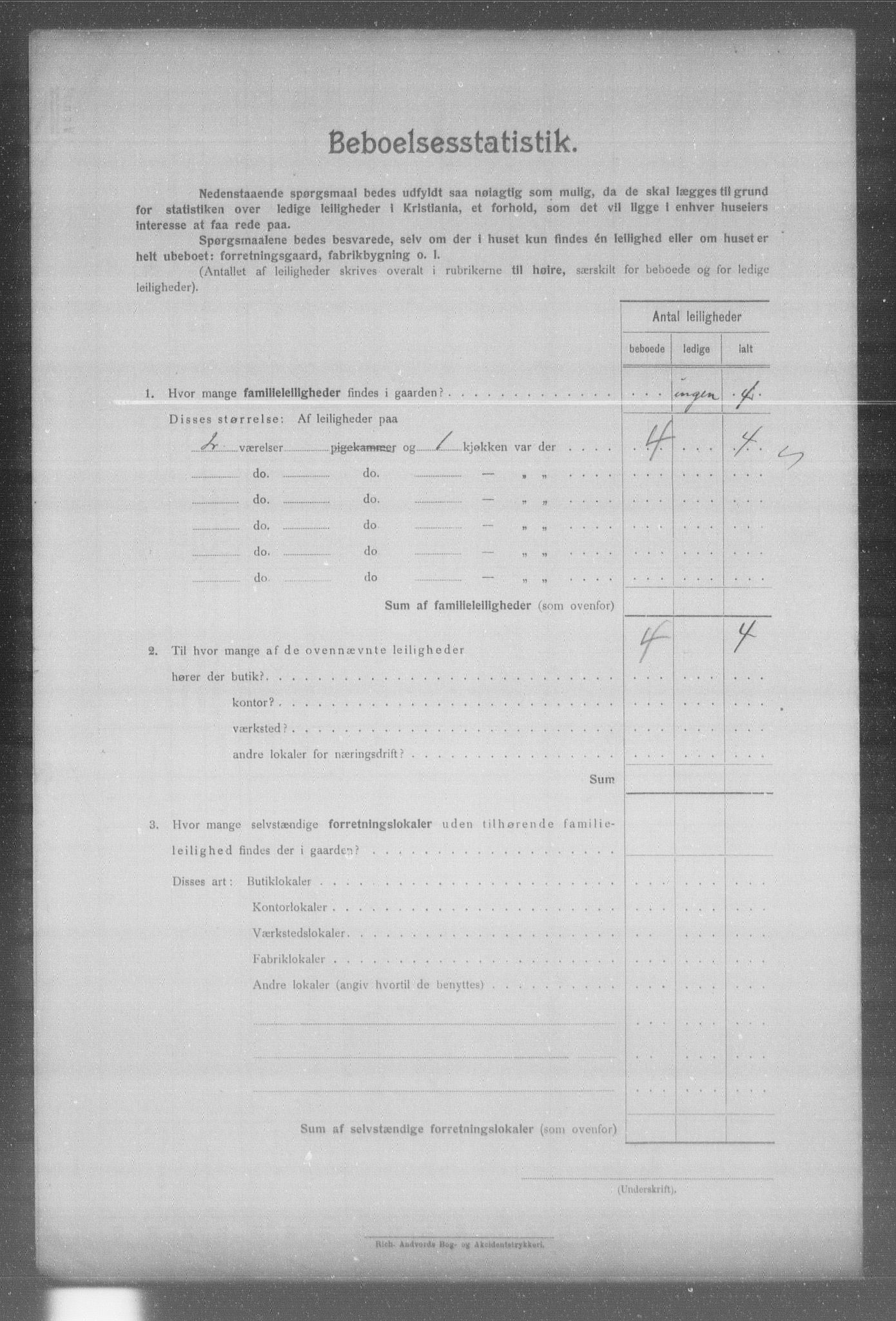 OBA, Municipal Census 1904 for Kristiania, 1904, p. 7