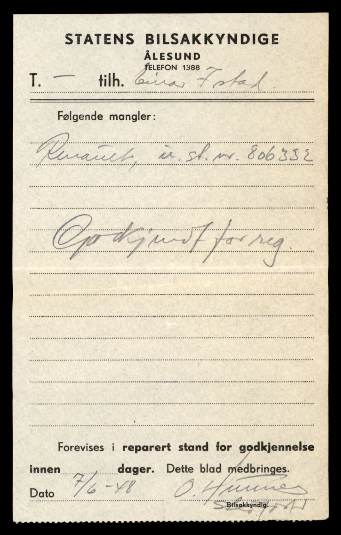 Møre og Romsdal vegkontor - Ålesund trafikkstasjon, AV/SAT-A-4099/F/Fe/L0022: Registreringskort for kjøretøy T 10584 - T 10694, 1927-1998, p. 1523