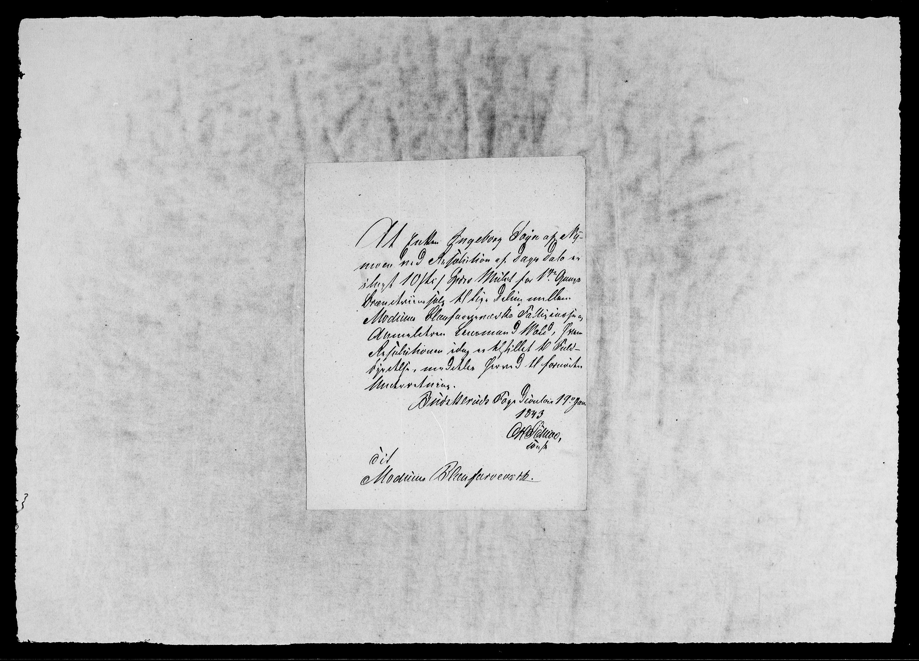 Modums Blaafarveværk, RA/PA-0157/G/Gb/L0128/0001: -- / Innkomne brev A - W, 1843-1844, p. 3