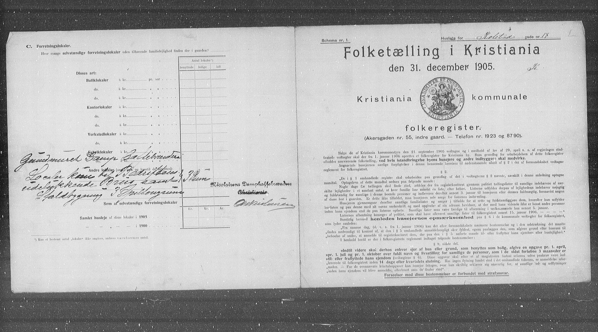 OBA, Municipal Census 1905 for Kristiania, 1905, p. 27598