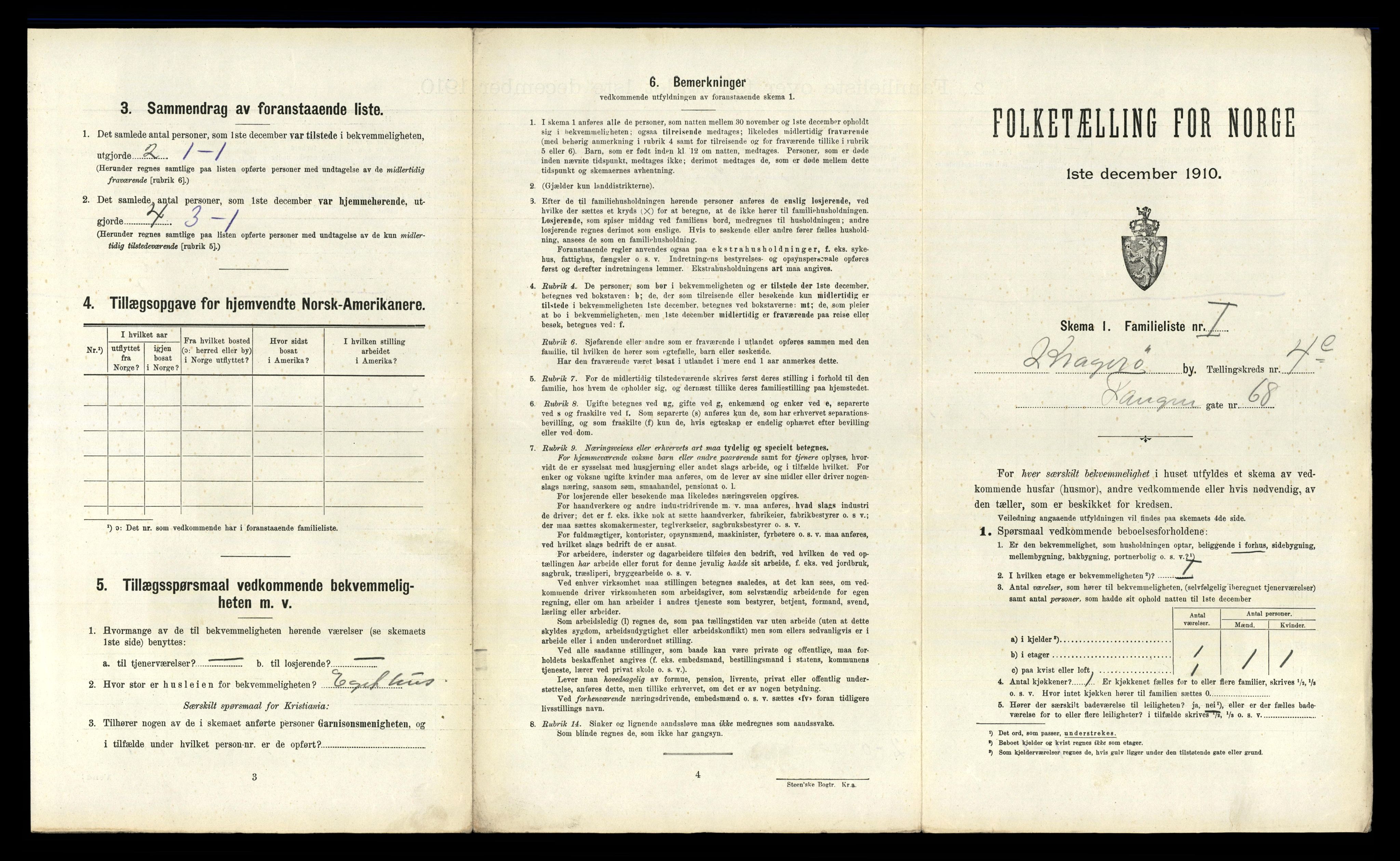 RA, 1910 census for Kragerø, 1910, p. 4260