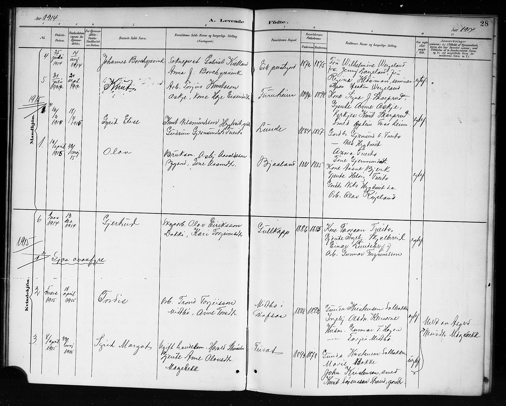 Lårdal kirkebøker, SAKO/A-284/G/Ga/L0003: Parish register (copy) no. I 3, 1891-1918, p. 28