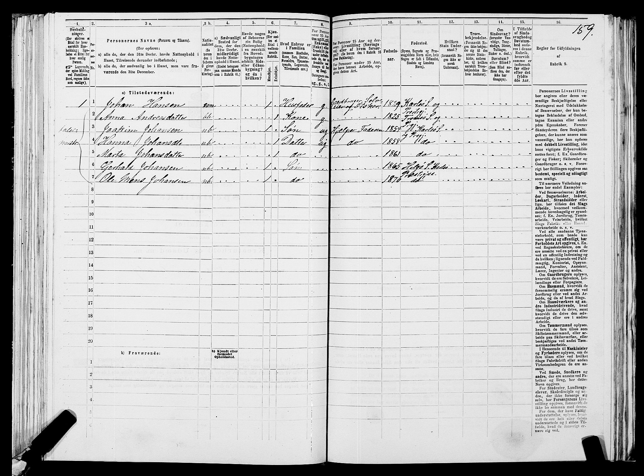 SATØ, 1875 census for 1936P Karlsøy, 1875, p. 2159