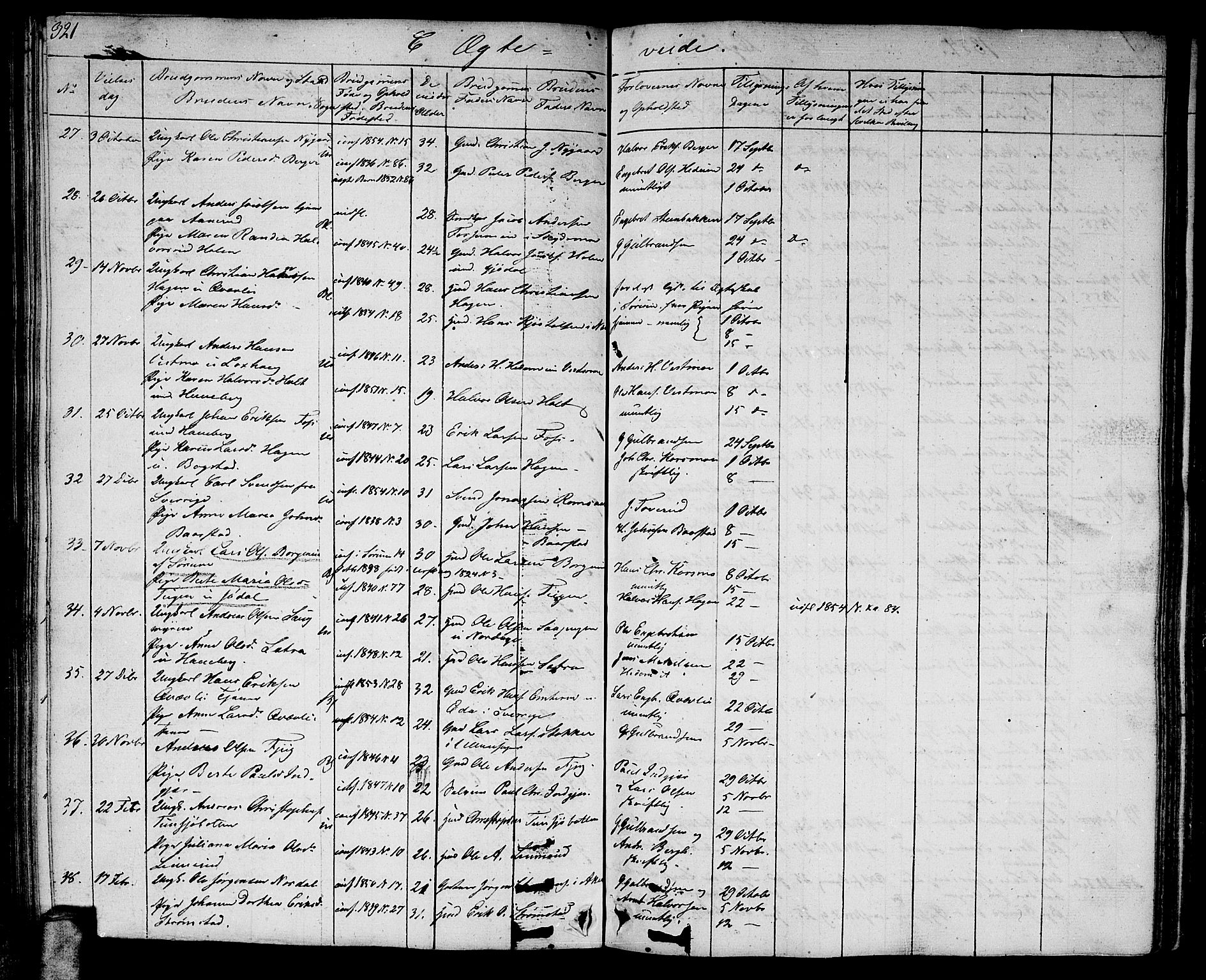 Aurskog prestekontor Kirkebøker, AV/SAO-A-10304a/G/Ga/L0002: Parish register (copy) no. I 2, 1829-1857, p. 321