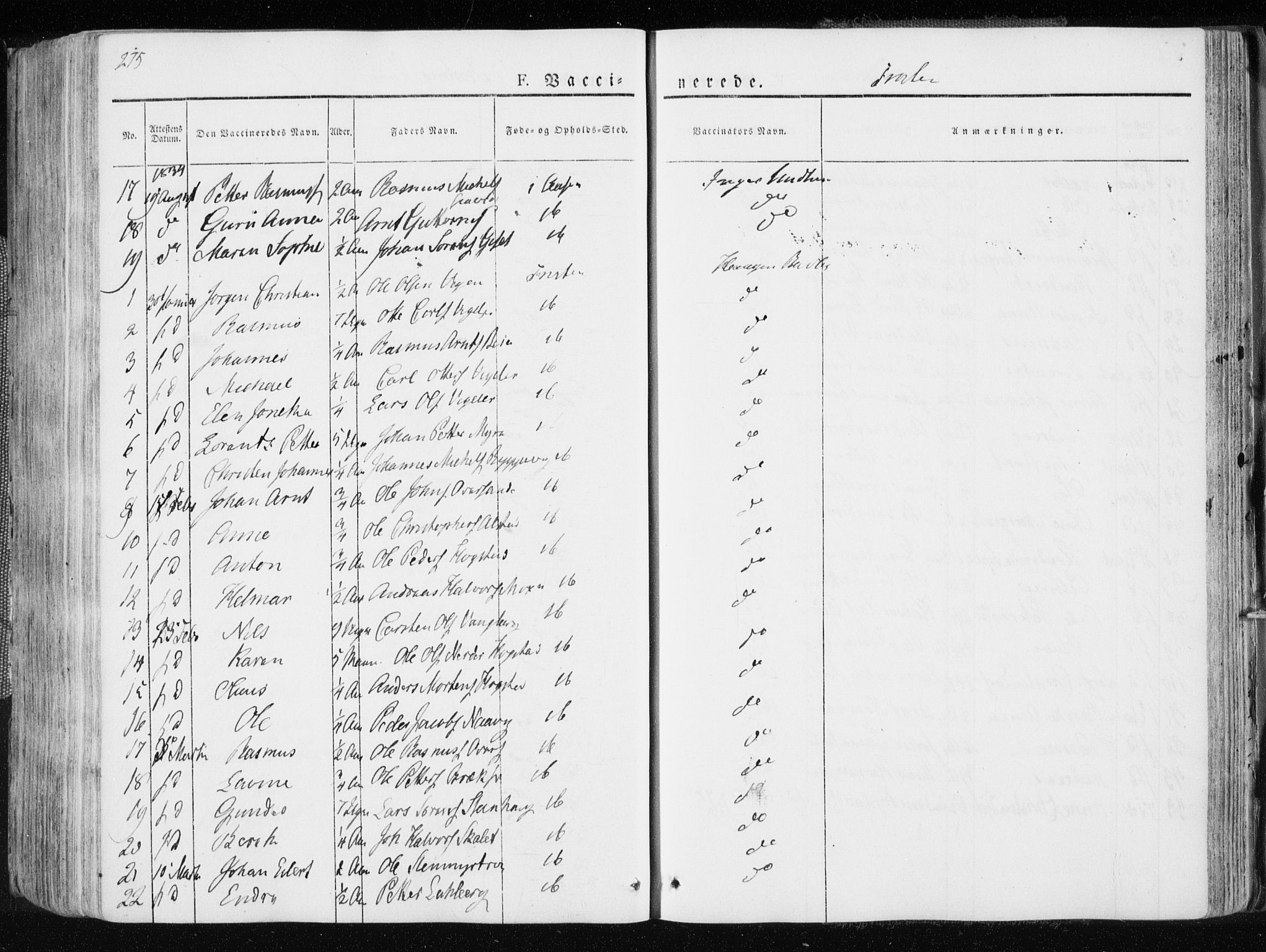 Ministerialprotokoller, klokkerbøker og fødselsregistre - Nord-Trøndelag, SAT/A-1458/713/L0114: Parish register (official) no. 713A05, 1827-1839, p. 275
