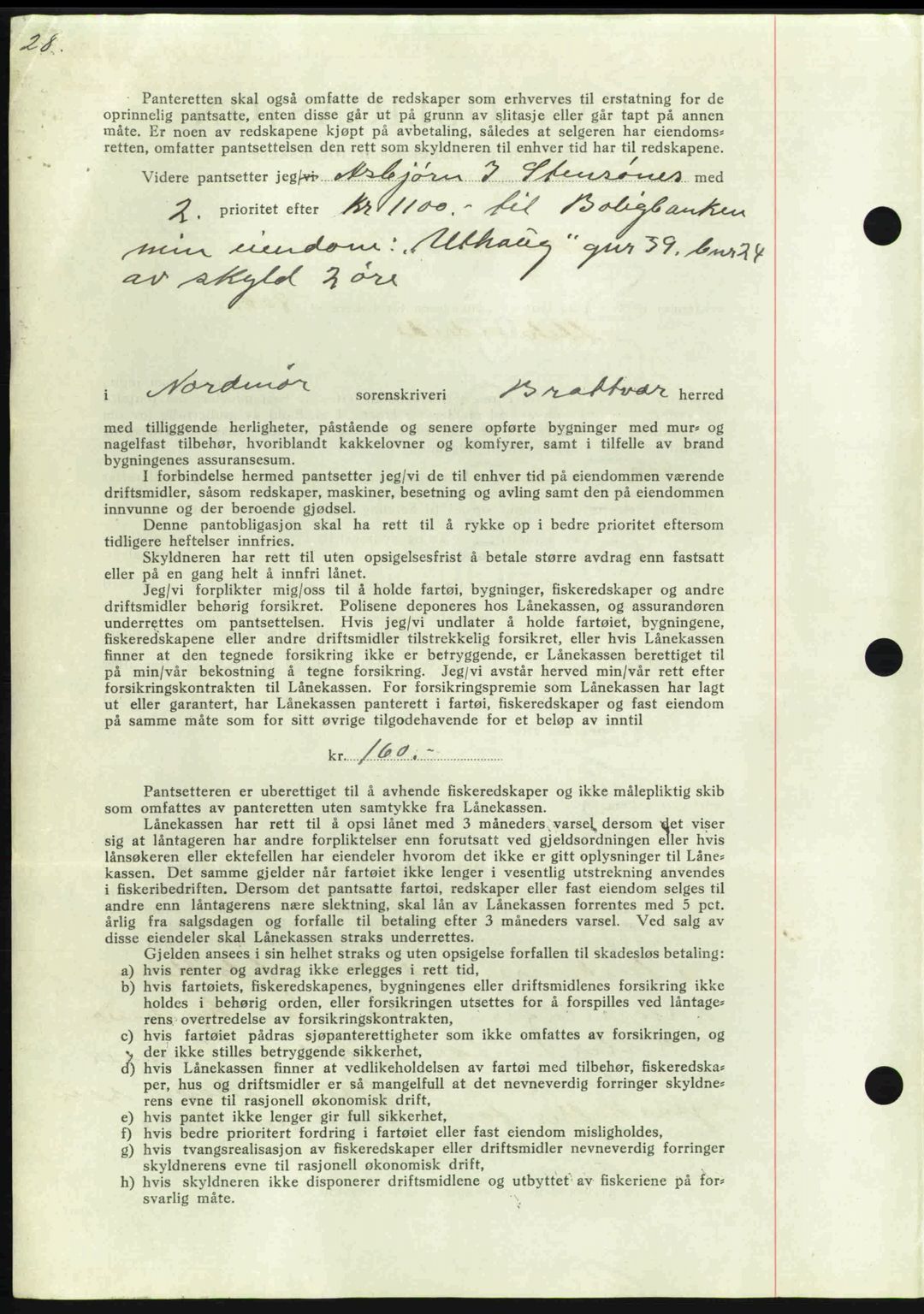 Nordmøre sorenskriveri, AV/SAT-A-4132/1/2/2Ca: Mortgage book no. B85, 1939-1939, Diary no: : 810/1939