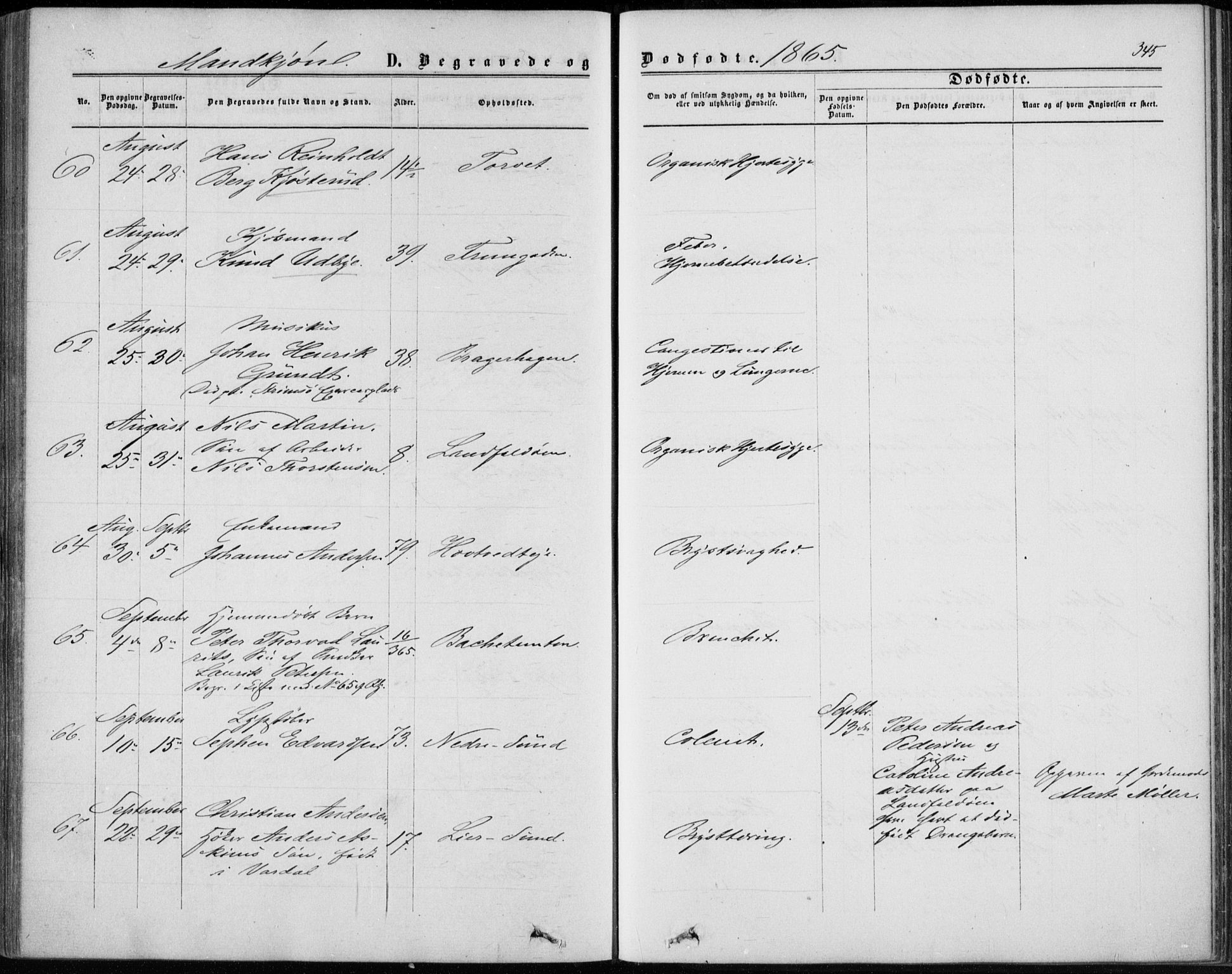 Bragernes kirkebøker, SAKO/A-6/F/Fb/L0003: Parish register (official) no. II 3, 1860-1868, p. 345