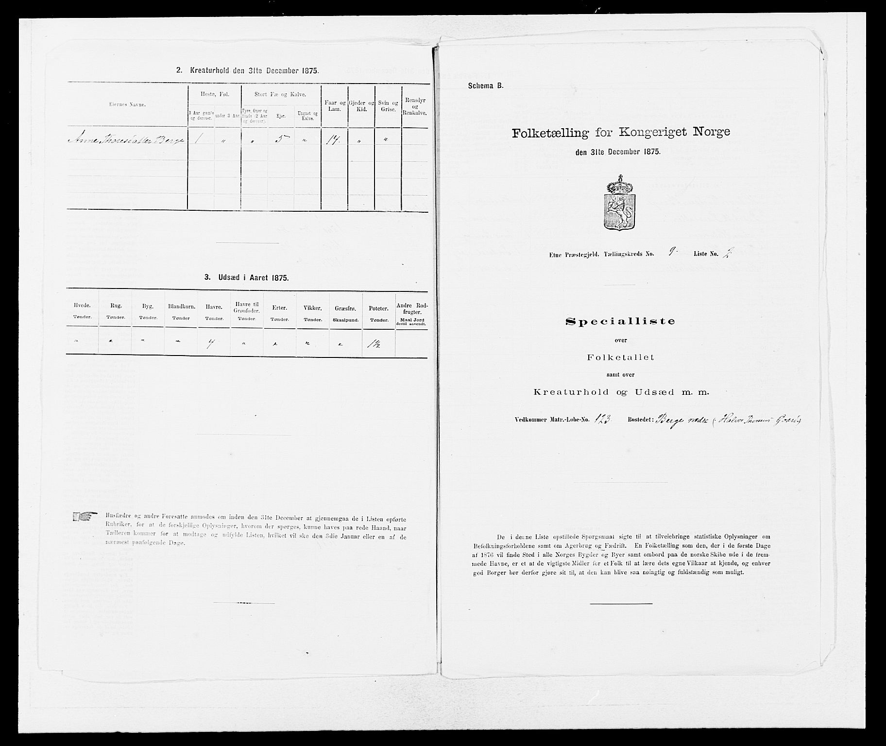 SAB, 1875 census for 1211P Etne, 1875, p. 626