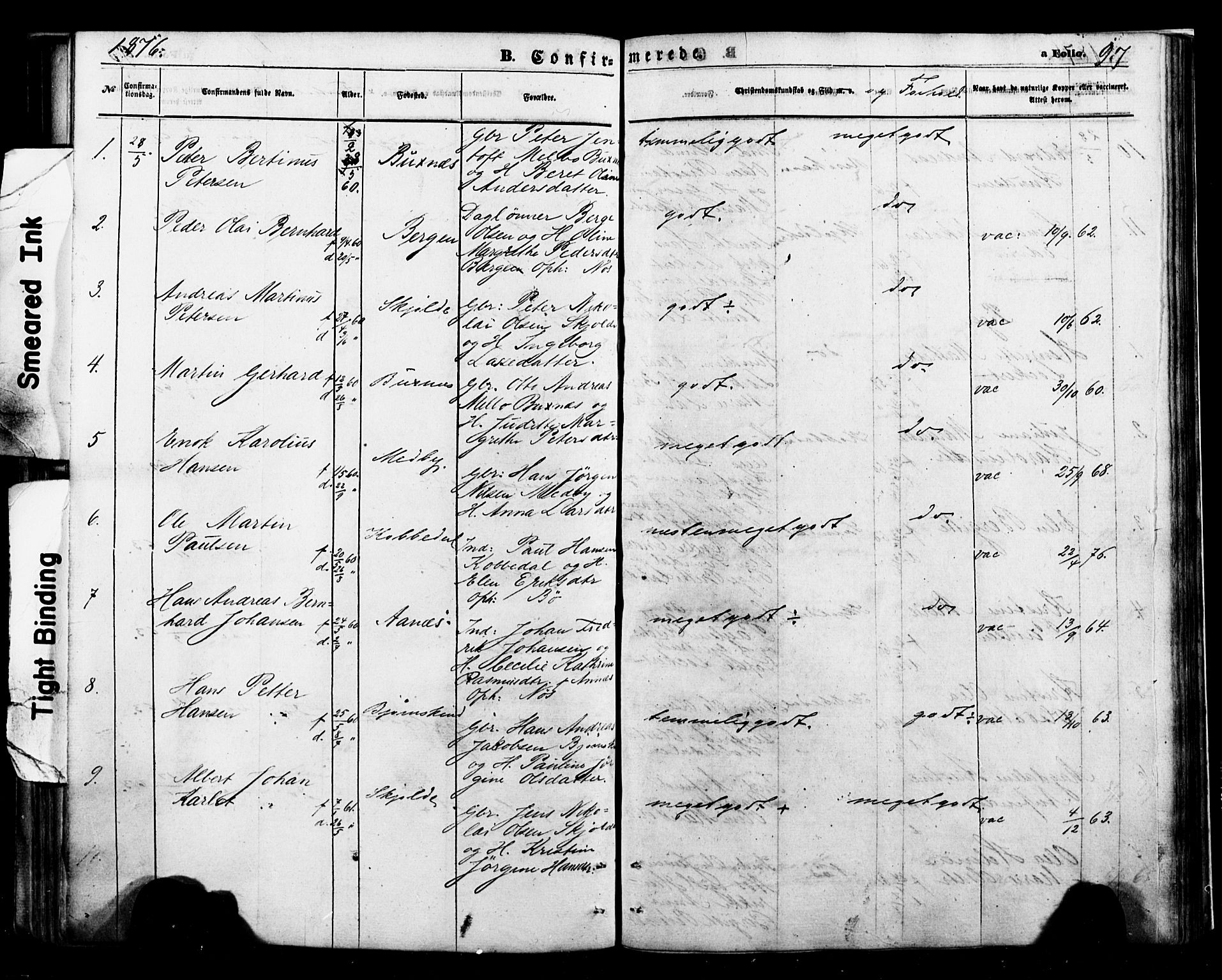 Ministerialprotokoller, klokkerbøker og fødselsregistre - Nordland, AV/SAT-A-1459/898/L1421: Parish register (official) no. 898A01, 1866-1886, p. 97