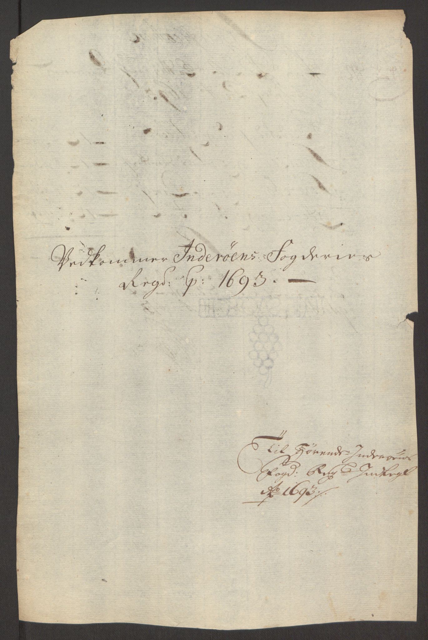 Rentekammeret inntil 1814, Reviderte regnskaper, Fogderegnskap, RA/EA-4092/R63/L4308: Fogderegnskap Inderøy, 1692-1694, p. 510