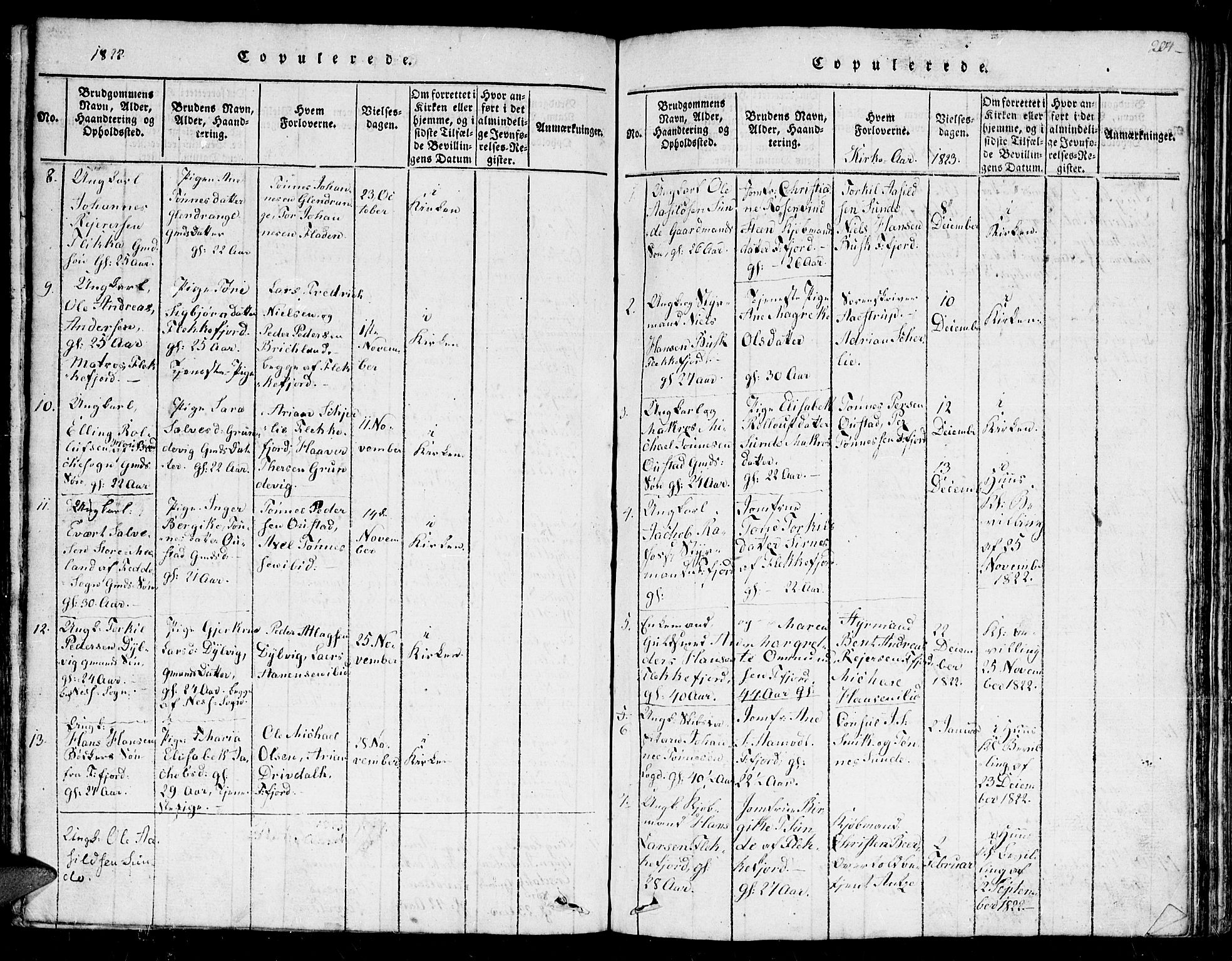 Flekkefjord sokneprestkontor, SAK/1111-0012/F/Fb/Fbc/L0003: Parish register (copy) no. B 3, 1815-1826, p. 204