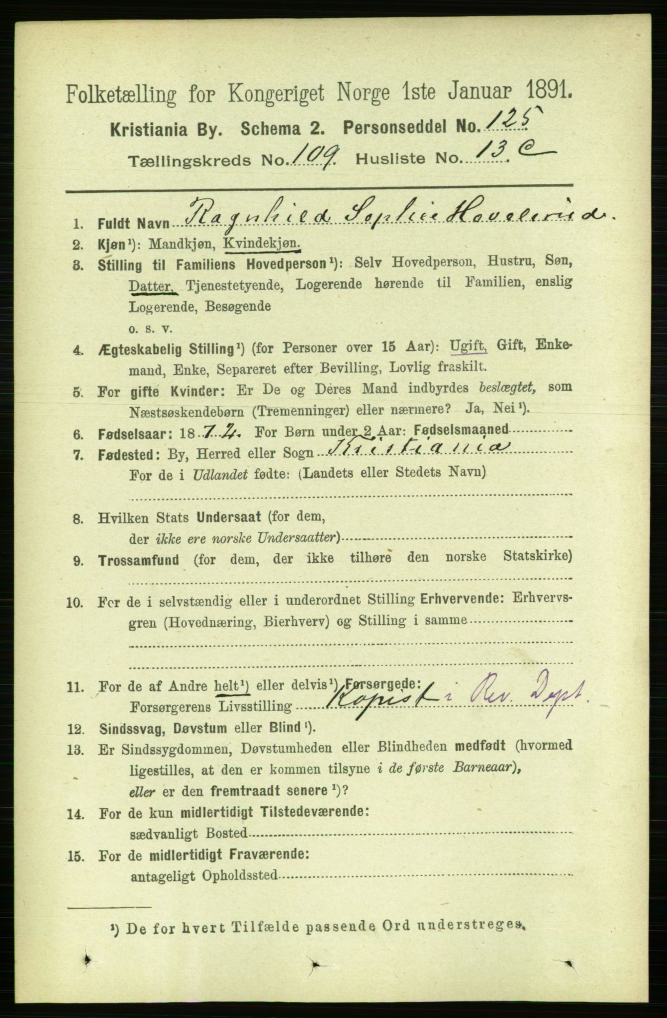 RA, 1891 census for 0301 Kristiania, 1891, p. 56824