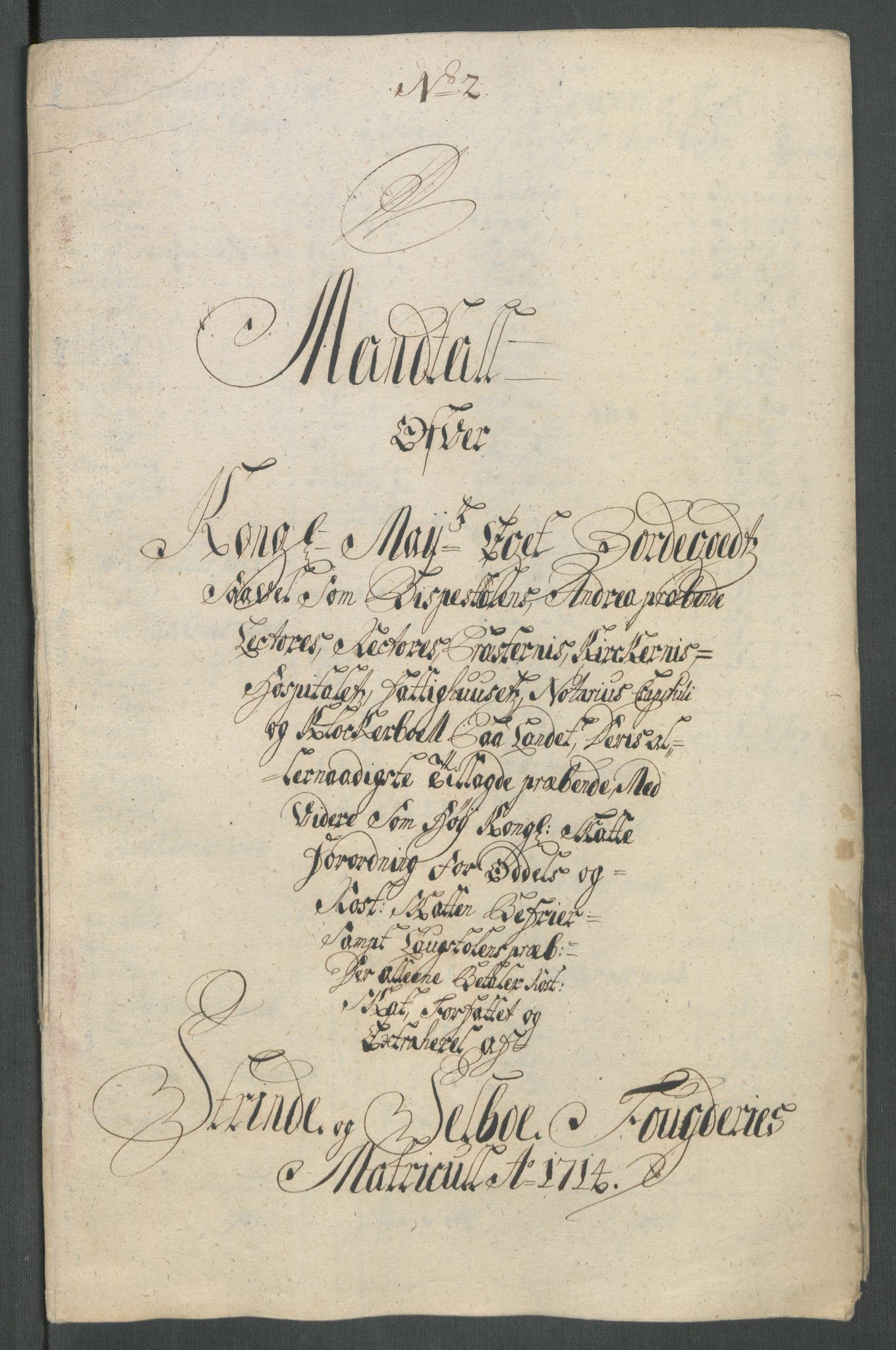 Rentekammeret inntil 1814, Reviderte regnskaper, Fogderegnskap, AV/RA-EA-4092/R61/L4114: Fogderegnskap Strinda og Selbu, 1714, p. 63