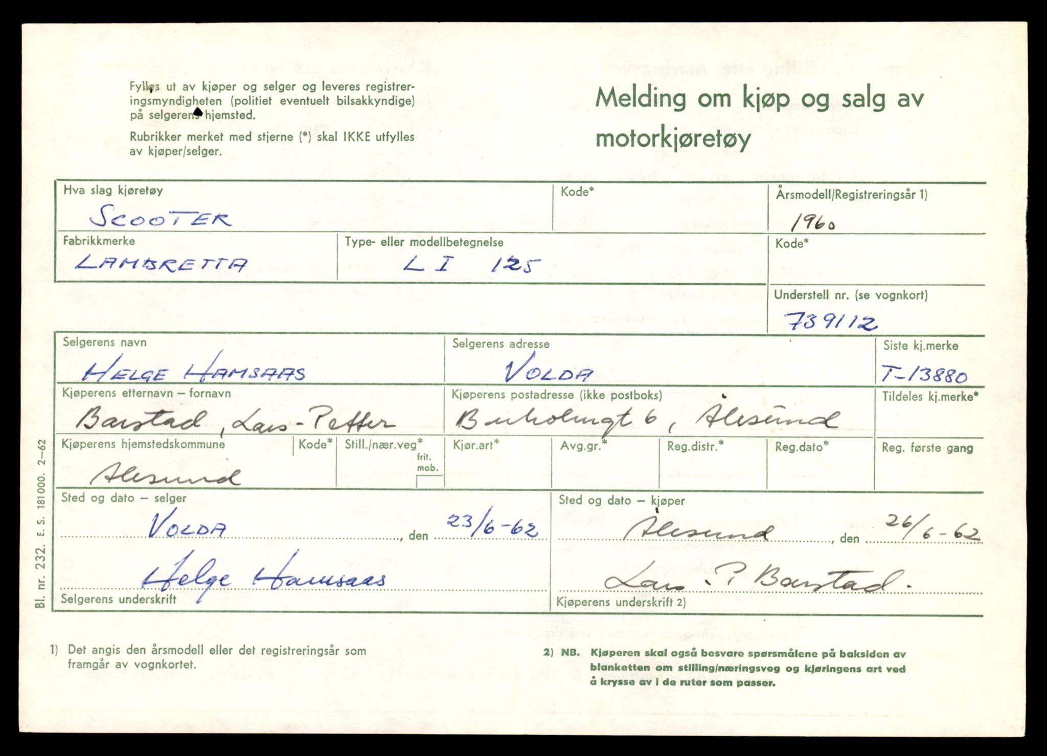 Møre og Romsdal vegkontor - Ålesund trafikkstasjon, AV/SAT-A-4099/F/Fe/L0041: Registreringskort for kjøretøy T 13710 - T 13905, 1927-1998, p. 2975