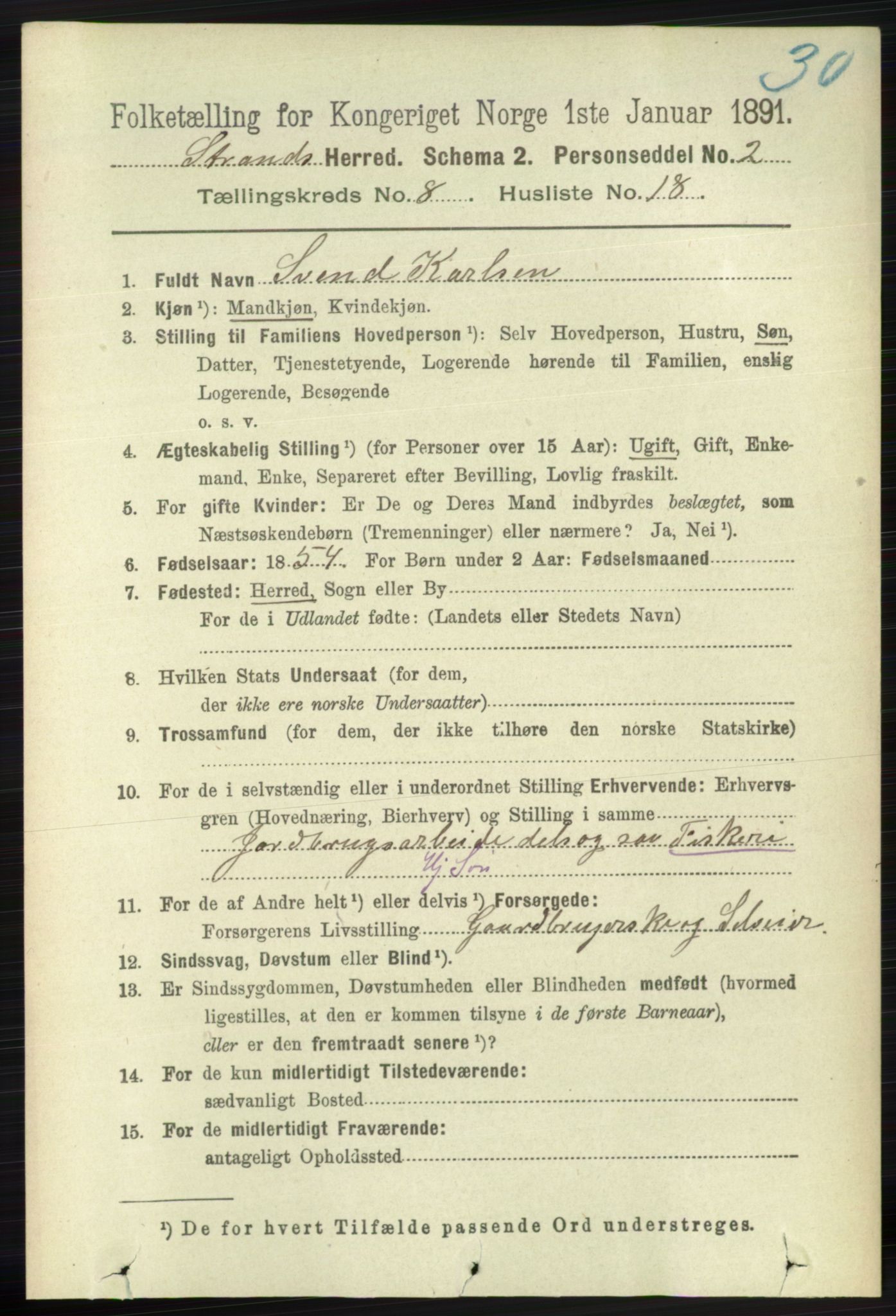 RA, 1891 census for 1130 Strand, 1891, p. 2599