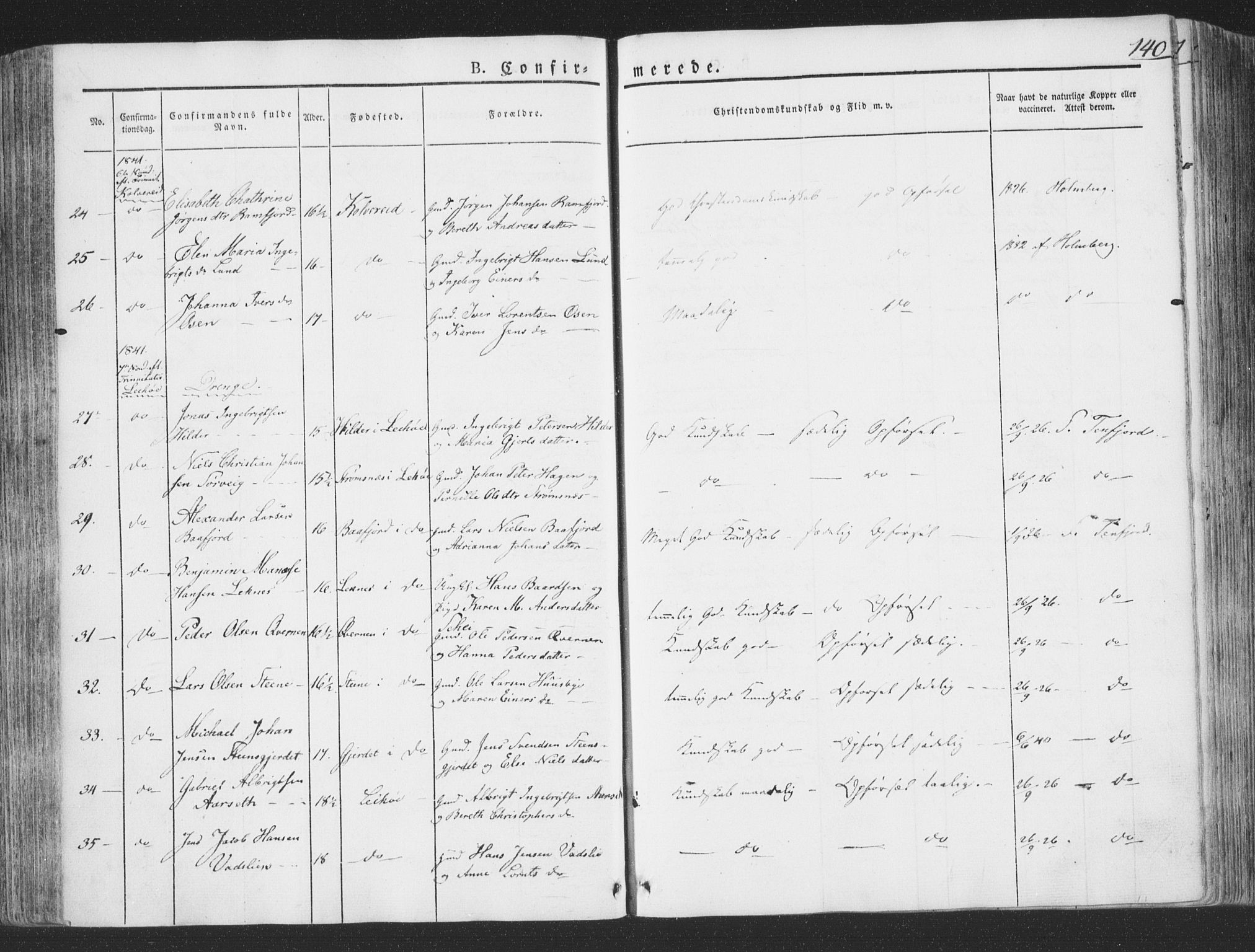 Ministerialprotokoller, klokkerbøker og fødselsregistre - Nord-Trøndelag, AV/SAT-A-1458/780/L0639: Parish register (official) no. 780A04, 1830-1844, p. 140