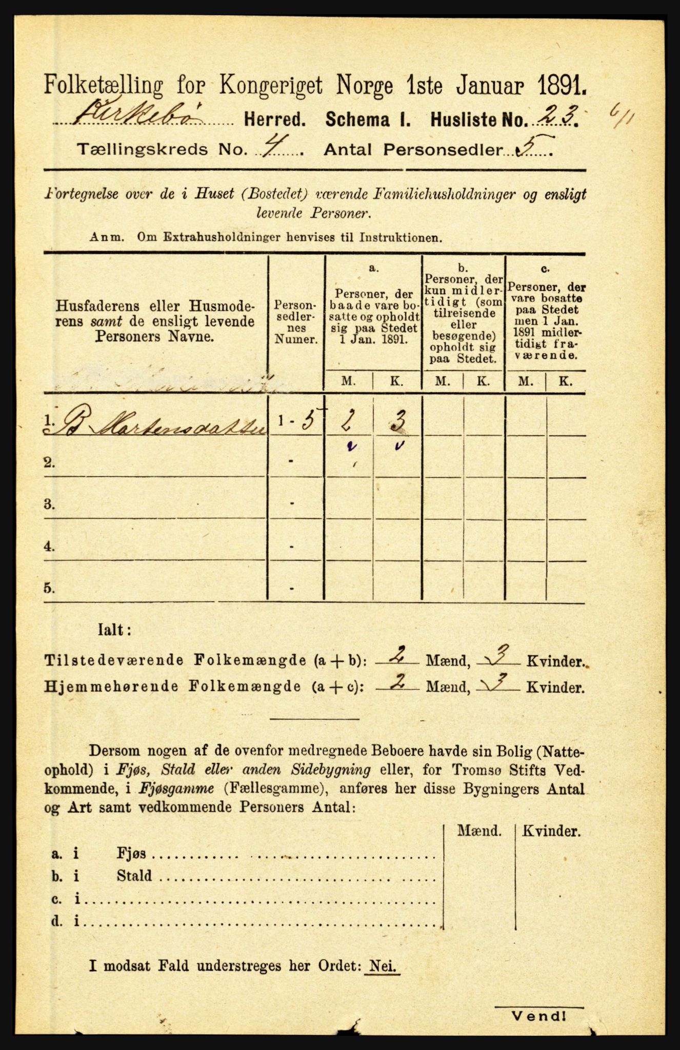 RA, 1891 census for 1416 Kyrkjebø, 1891, p. 858