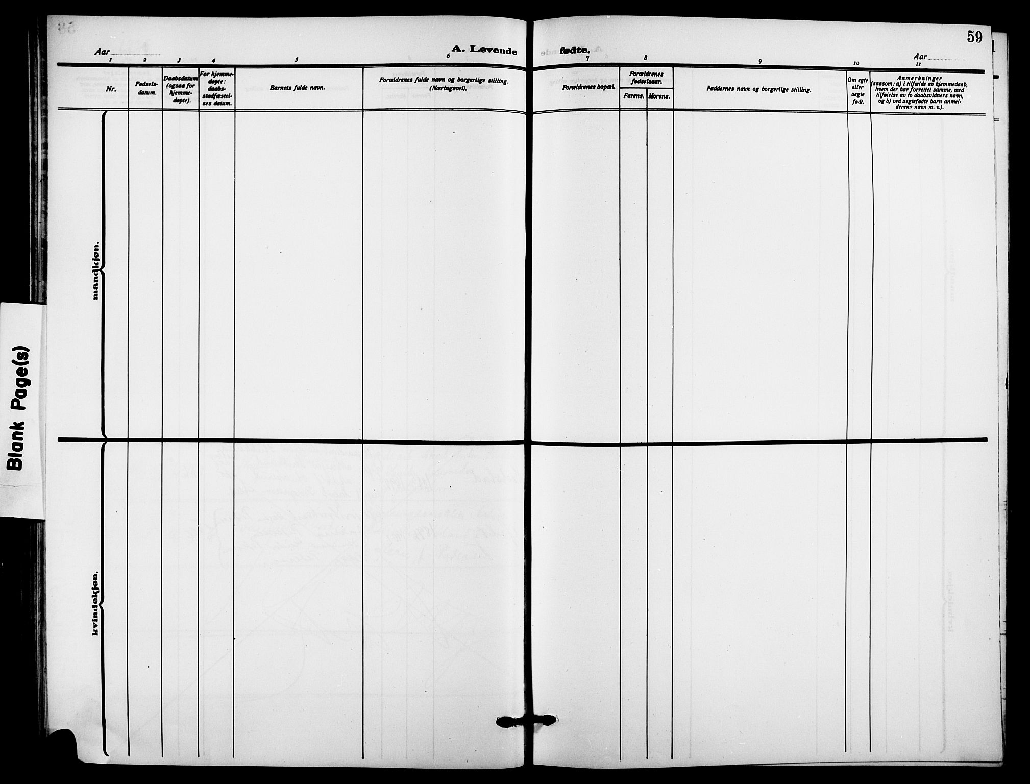 Ås prestekontor Kirkebøker, AV/SAO-A-10894/G/Ga/L0005: Parish register (copy) no. I 5, 1916-1924, p. 59