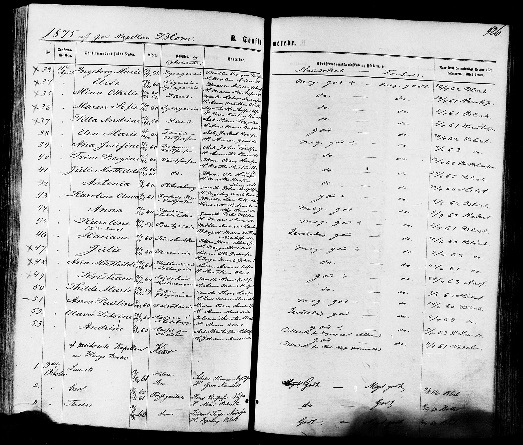 Eiker kirkebøker, AV/SAKO-A-4/F/Fa/L0017: Parish register (official) no. I 17, 1869-1877, p. 426