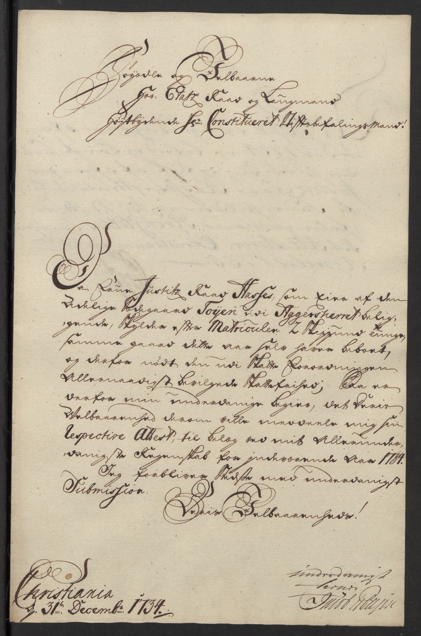 Rentekammeret inntil 1814, Reviderte regnskaper, Fogderegnskap, AV/RA-EA-4092/R10/L0473: Fogderegnskap Aker og Follo, 1734, p. 201