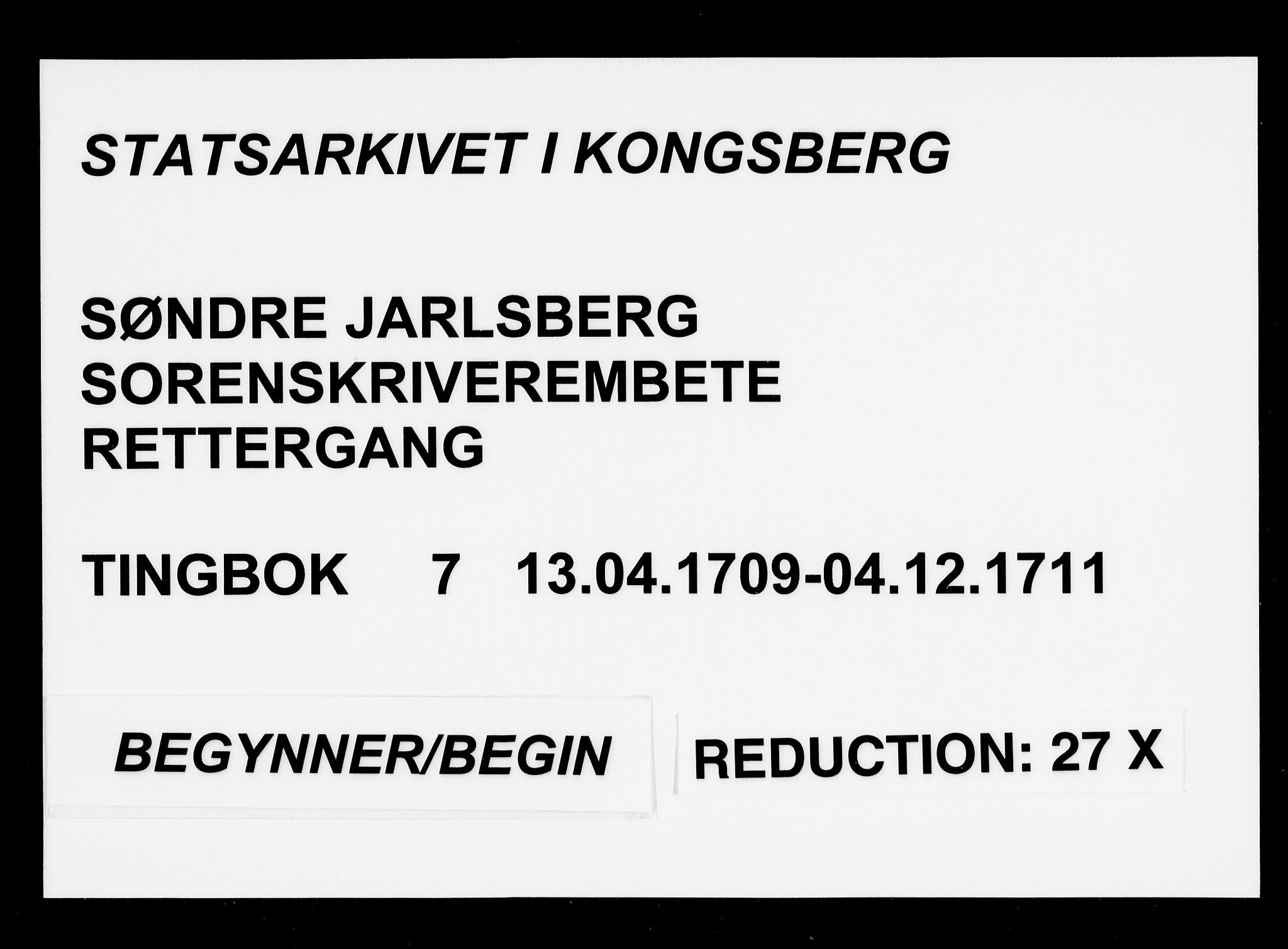 Søndre Jarlsberg sorenskriveri, AV/SAKO-A-129/F/Fa/L0007: Tingbok, 1709-1711