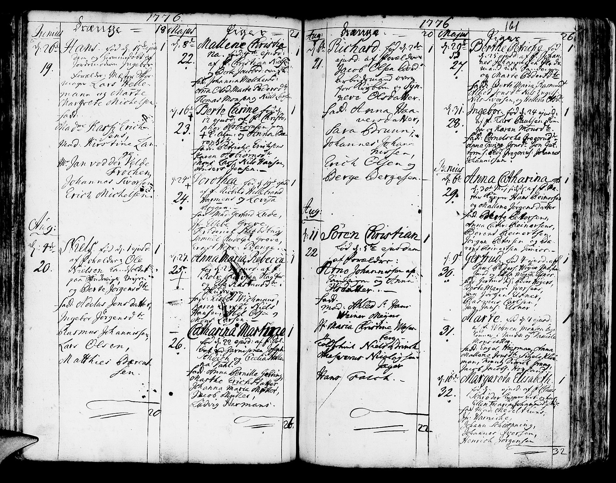 Korskirken sokneprestembete, SAB/A-76101/H/Haa/L0005: Parish register (official) no. A 5, 1751-1789, p. 161