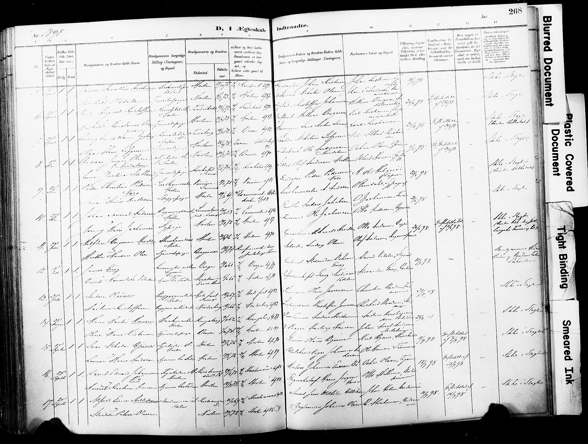Horten kirkebøker, AV/SAKO-A-348/F/Fa/L0005: Parish register (official) no. 5, 1896-1904, p. 268