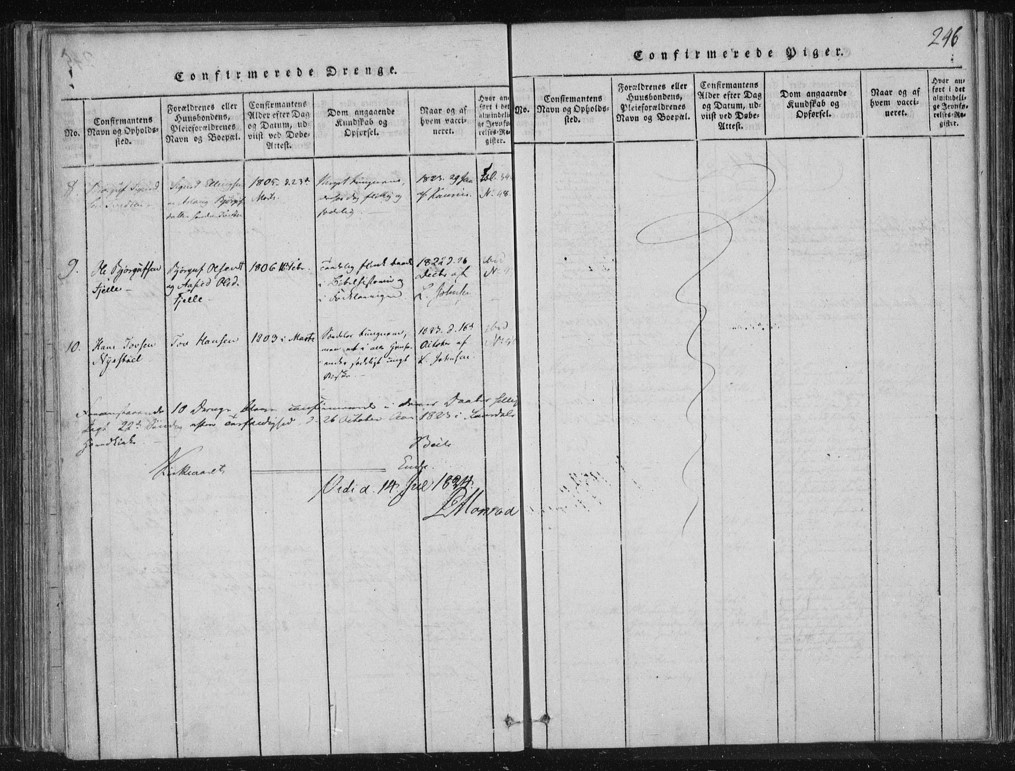 Lårdal kirkebøker, SAKO/A-284/F/Fc/L0001: Parish register (official) no. III 1, 1815-1860, p. 246