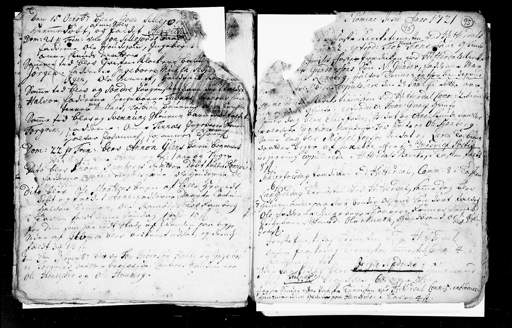 Heddal kirkebøker, SAKO/A-268/F/Fa/L0002: Parish register (official) no. I 2, 1699-1722, p. 95