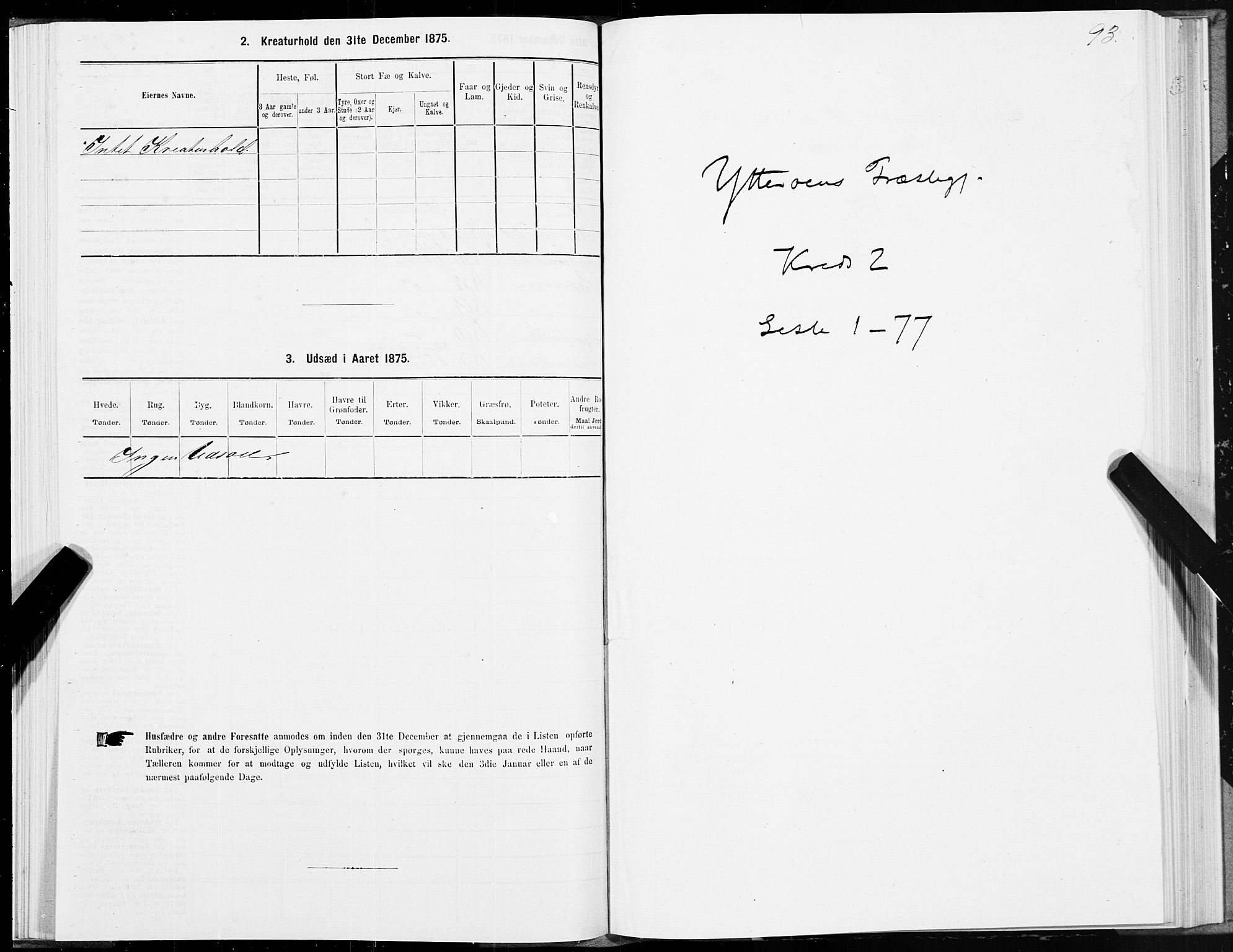 SAT, 1875 census for 1722P Ytterøy, 1875, p. 1093