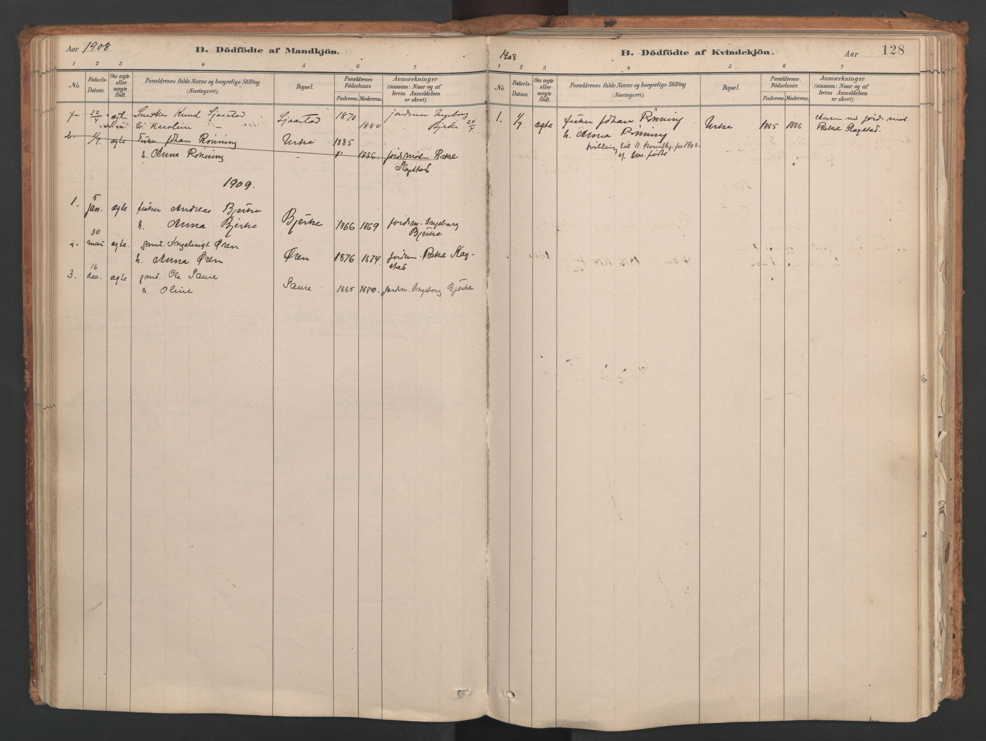 Ministerialprotokoller, klokkerbøker og fødselsregistre - Møre og Romsdal, SAT/A-1454/515/L0211: Parish register (official) no. 515A07, 1886-1910, p. 128
