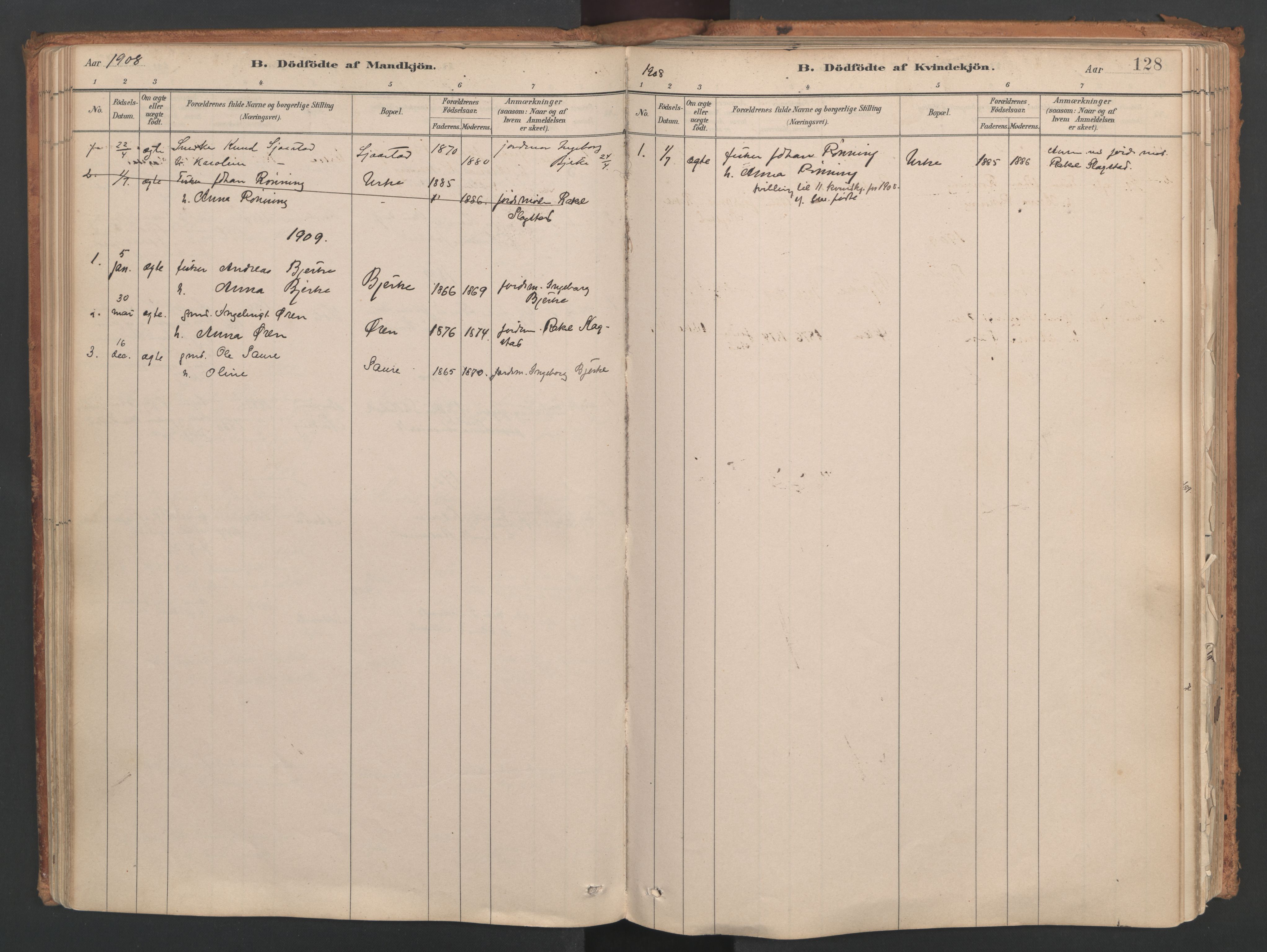 Ministerialprotokoller, klokkerbøker og fødselsregistre - Møre og Romsdal, AV/SAT-A-1454/515/L0211: Parish register (official) no. 515A07, 1886-1910, p. 128