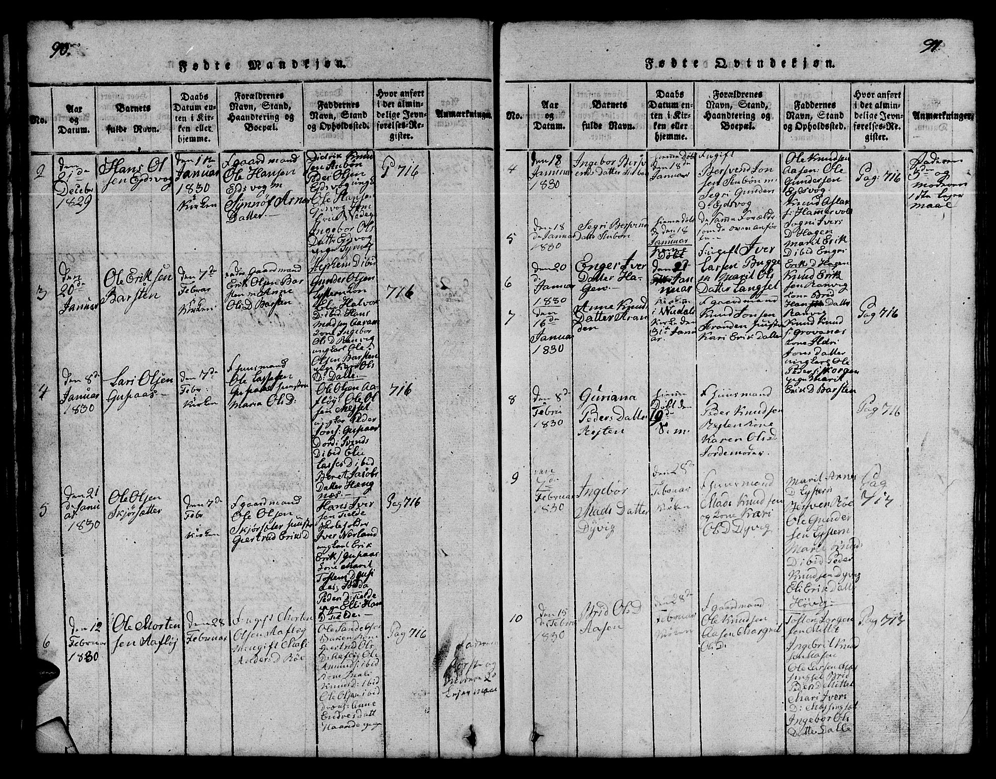 Ministerialprotokoller, klokkerbøker og fødselsregistre - Møre og Romsdal, SAT/A-1454/551/L0629: Parish register (copy) no. 551C01, 1818-1839, p. 90-91