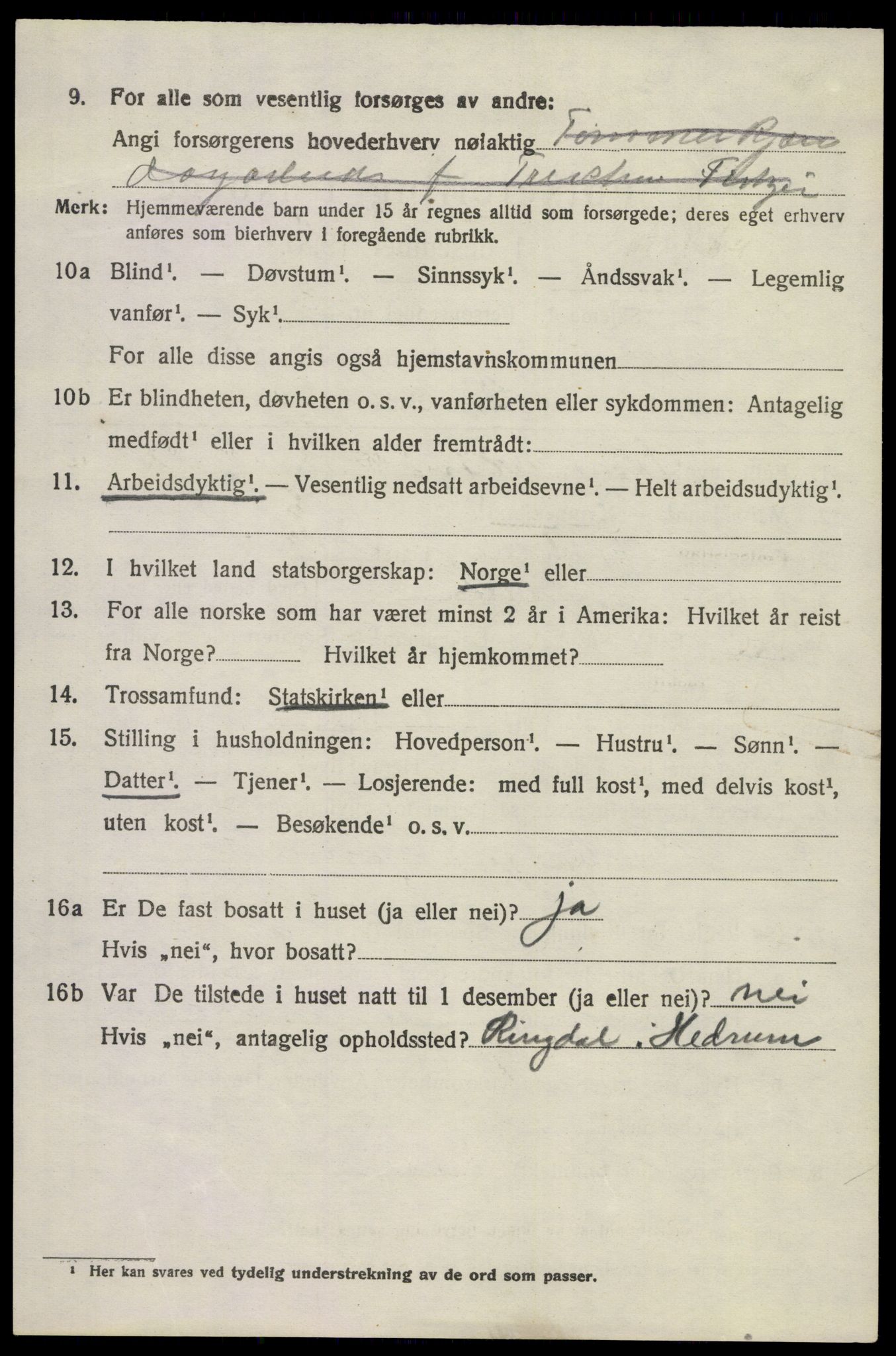 SAKO, 1920 census for Hedrum, 1920, p. 9114