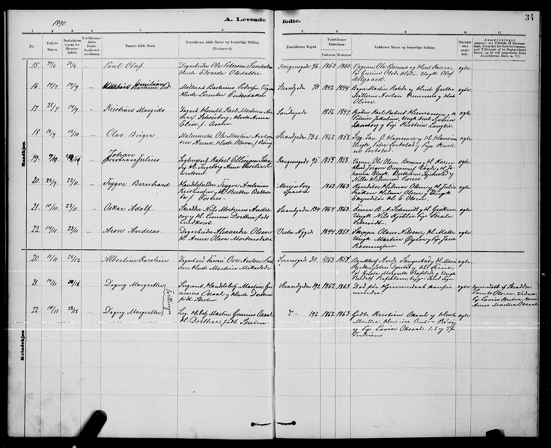 Ministerialprotokoller, klokkerbøker og fødselsregistre - Nord-Trøndelag, SAT/A-1458/739/L0374: Parish register (copy) no. 739C02, 1883-1898, p. 34