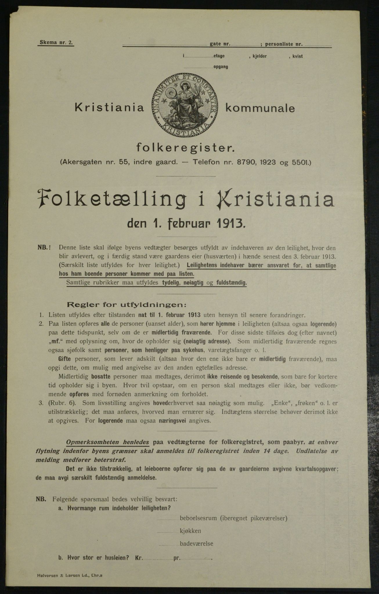 OBA, Municipal Census 1913 for Kristiania, 1913, p. 6439