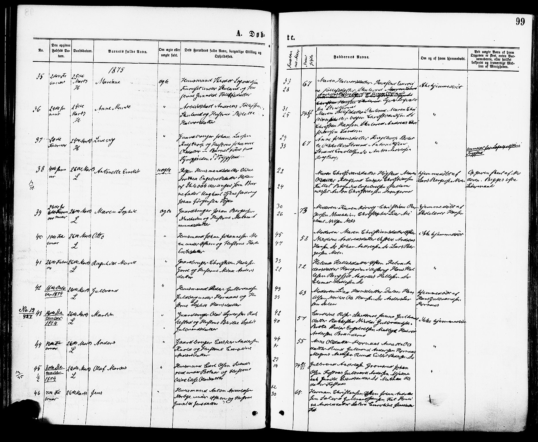 Høland prestekontor Kirkebøker, AV/SAO-A-10346a/F/Fa/L0012.a: Parish register (official) no. I 12A, 1869-1879, p. 99