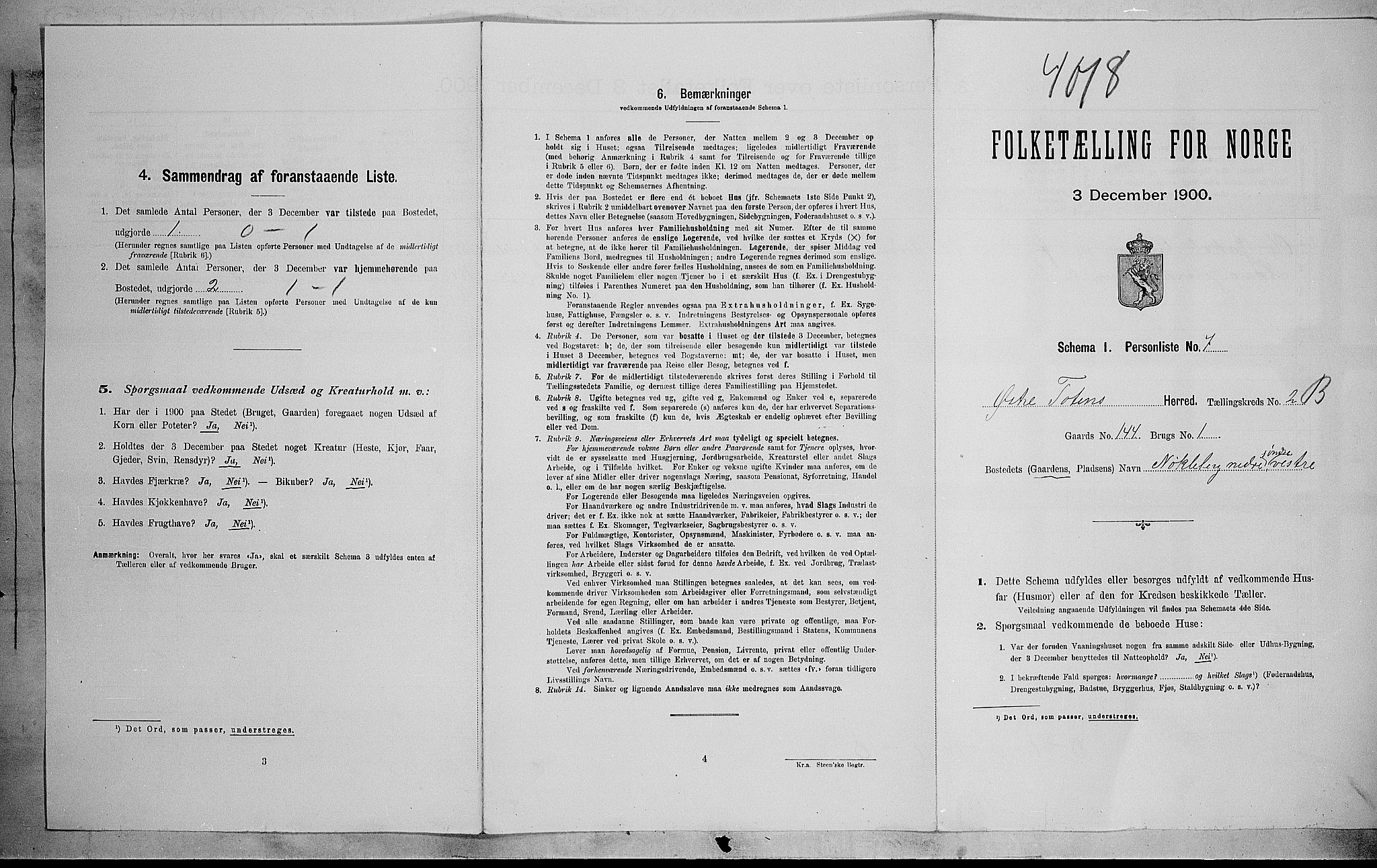 SAH, 1900 census for Østre Toten, 1900, p. 538